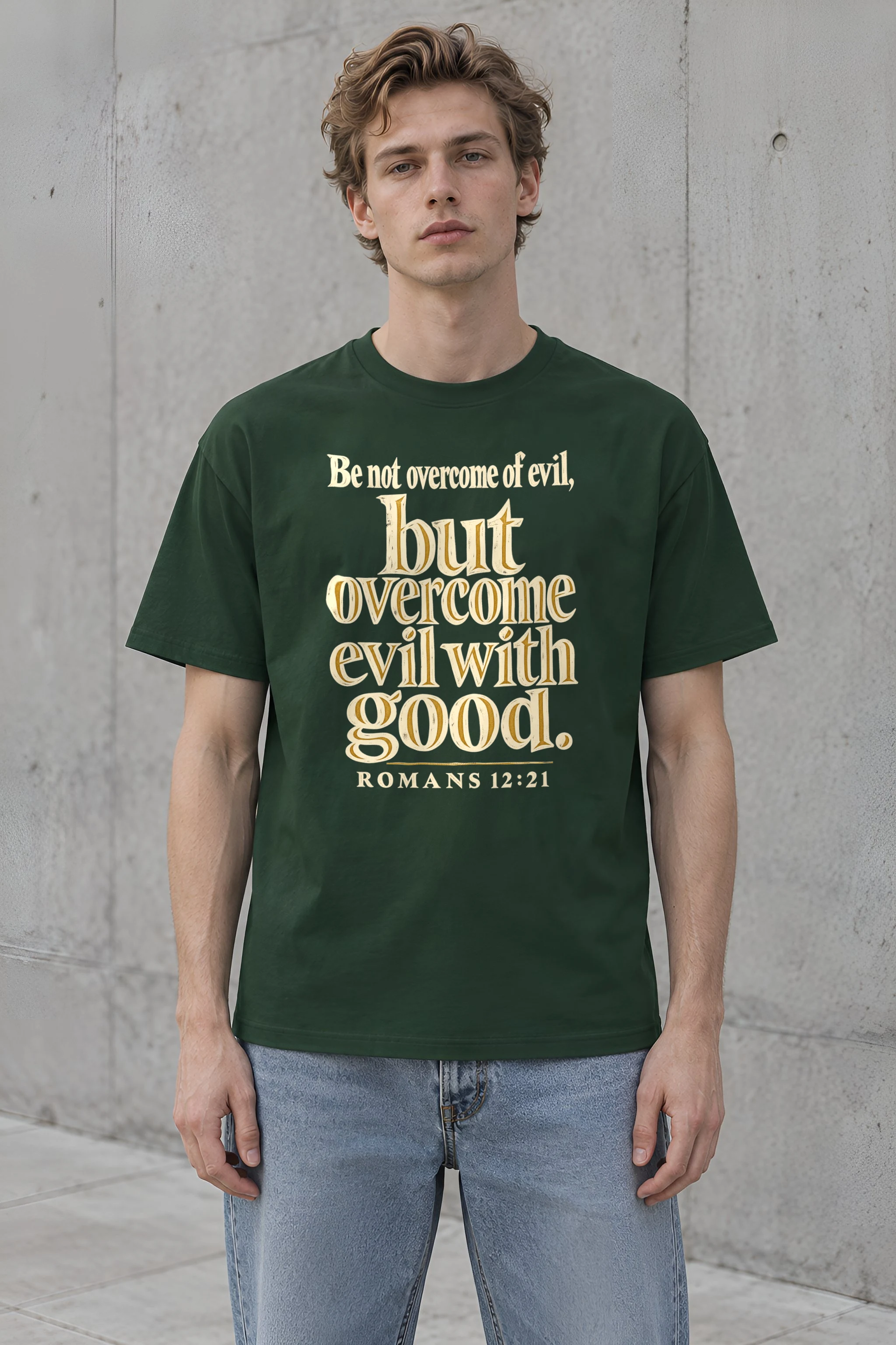 "Be Not Overcome" Heavyweight Unisex Crewneck T-shirt