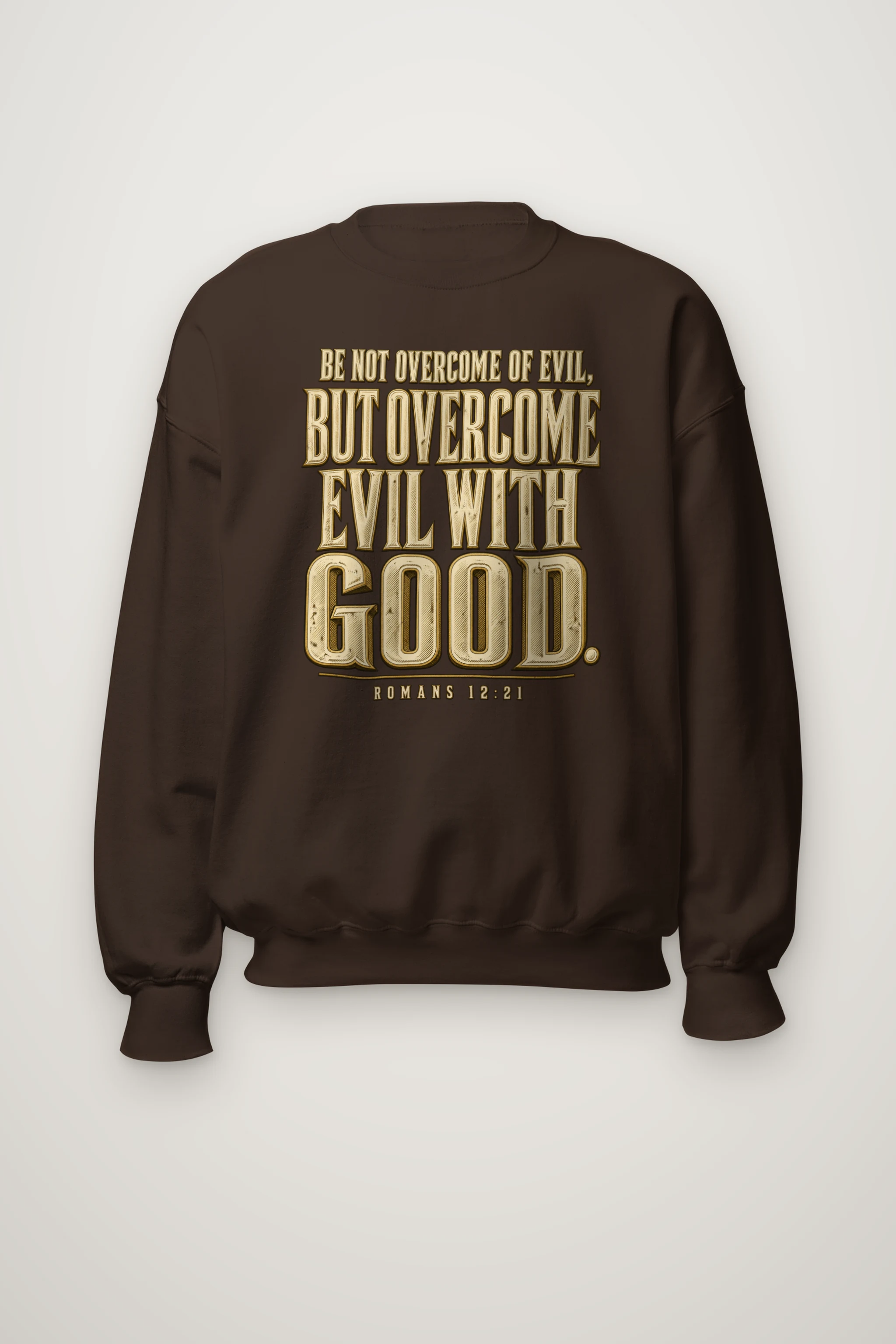"Be Not Overcome of Evil" Heavy Blend Unisex Crewneck Sweatshirt