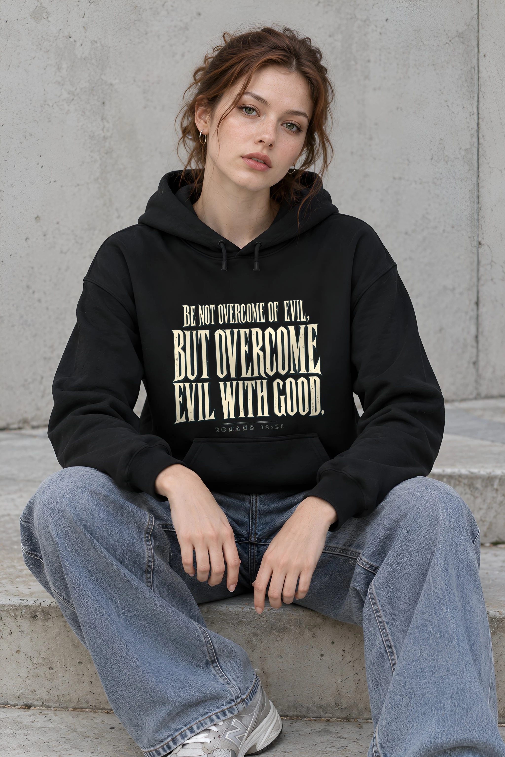 "Be Not Overcome Of Evil" Heavy Blend Unisex Pullover Hoodie