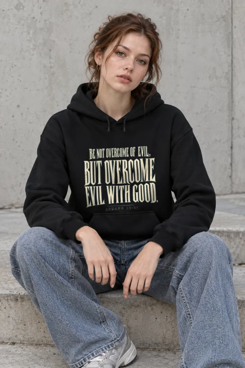 "Be Not Overcome Of Evil" Heavy Blend Unisex Pullover Hoodie
