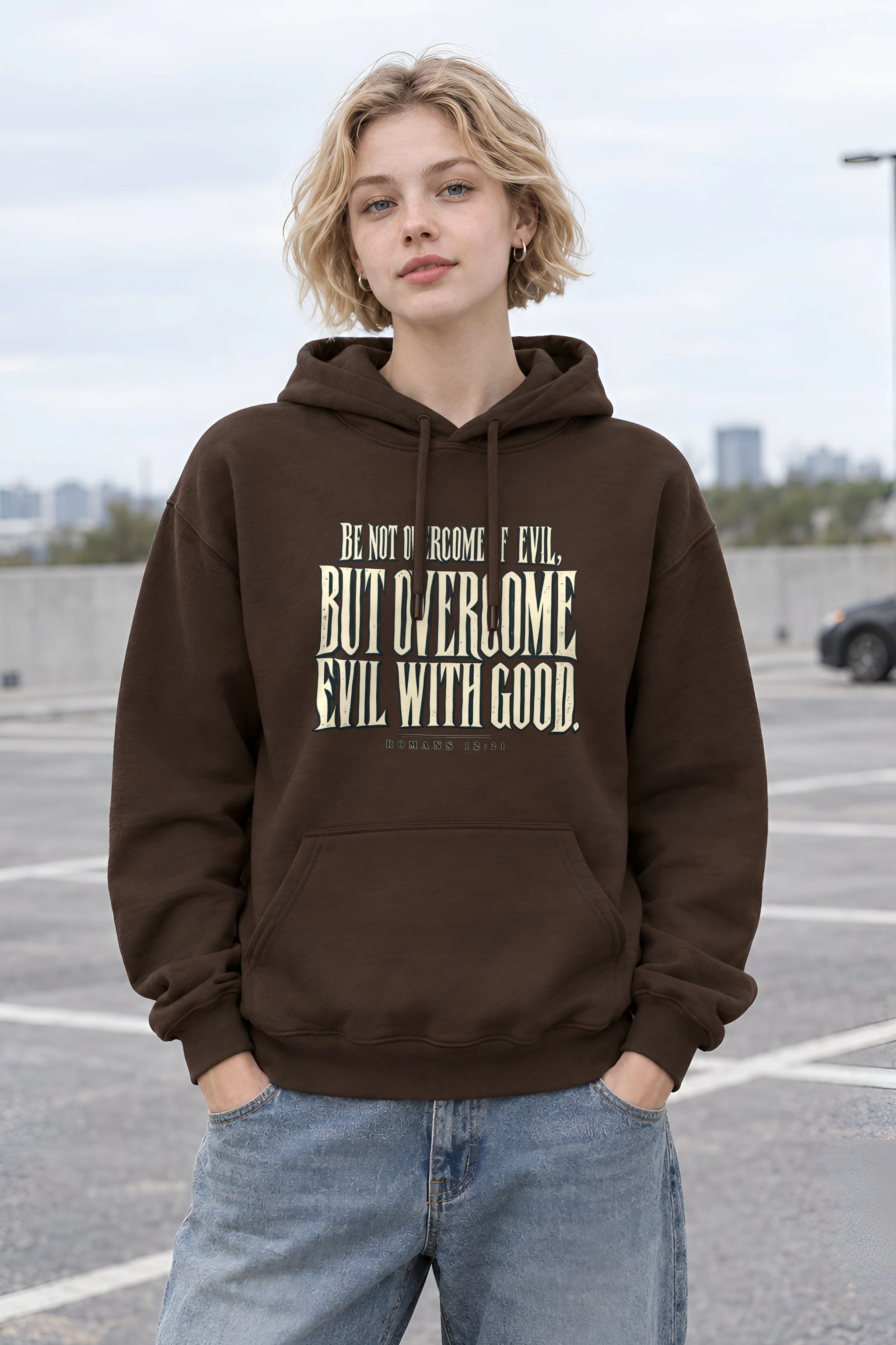"Be Not Overcome Of Evil" Heavy Blend Unisex Pullover Hoodie