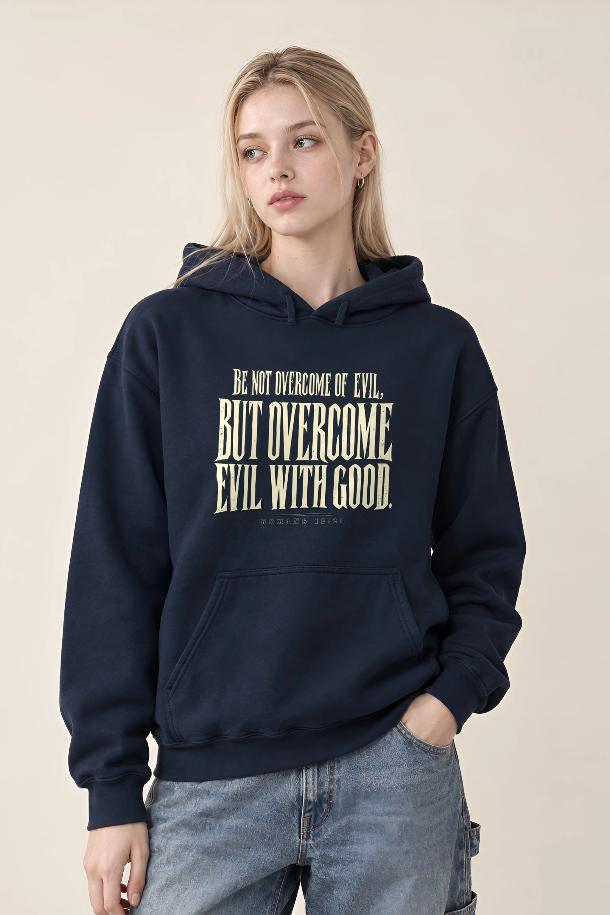 "Be Not Overcome Of Evil" Heavy Blend Unisex Pullover Hoodie