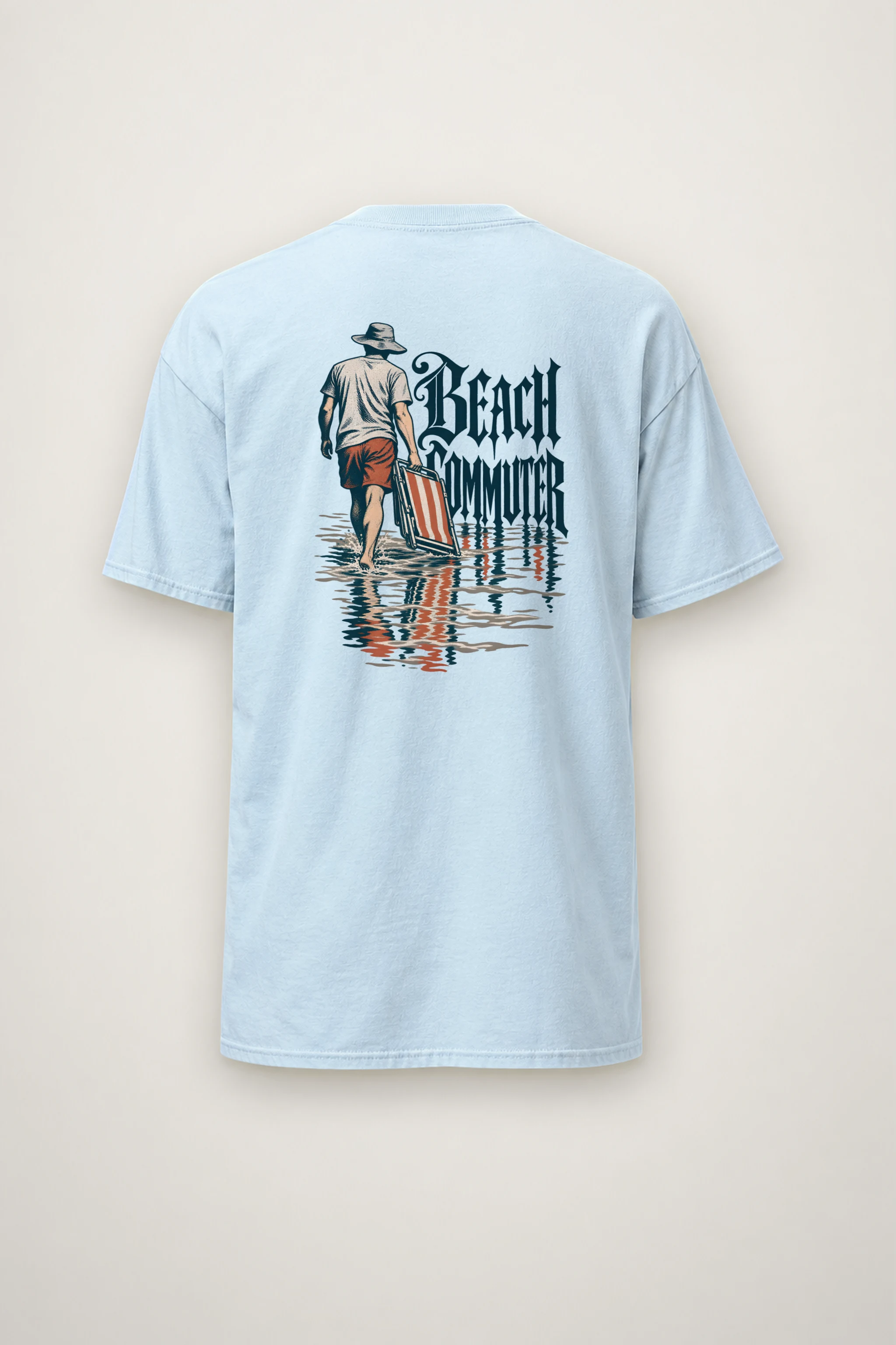 "Beach Commuter" Heavyweight Unisex Crewneck T-shirt
