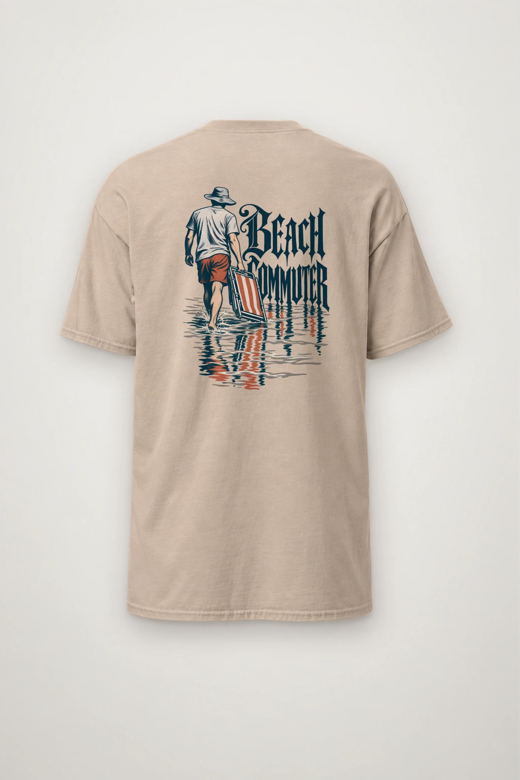 "Beach Commuter" Heavyweight Unisex Crewneck T-shirt
