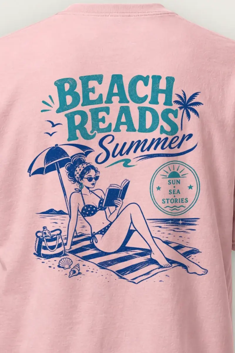 "Beach Reads" Heavyweight Unisex Crewneck T-shirt