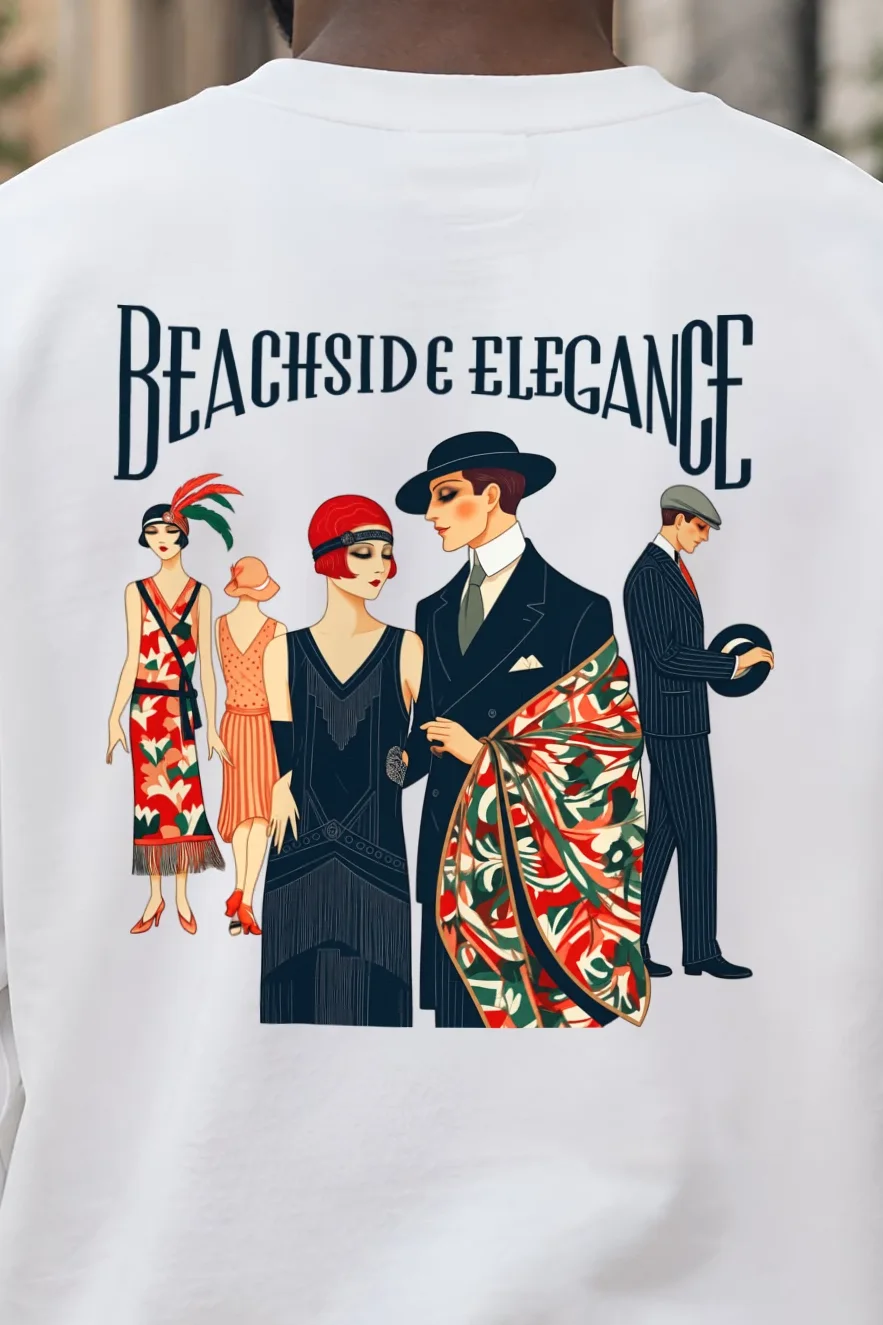"Beachside Elegance" 1 Crewneck Sweatshirt - the graphic up close