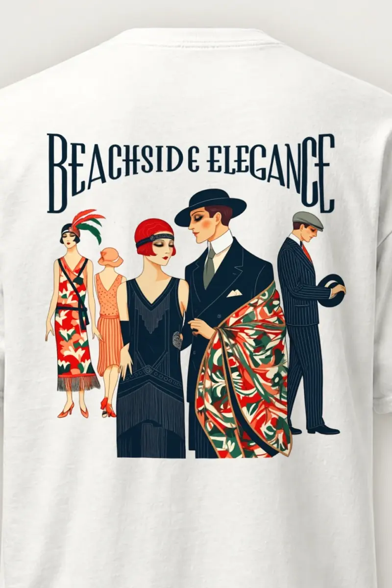 "Beachside Elegance" Heavyweight Unisex Crewneck T-shirt