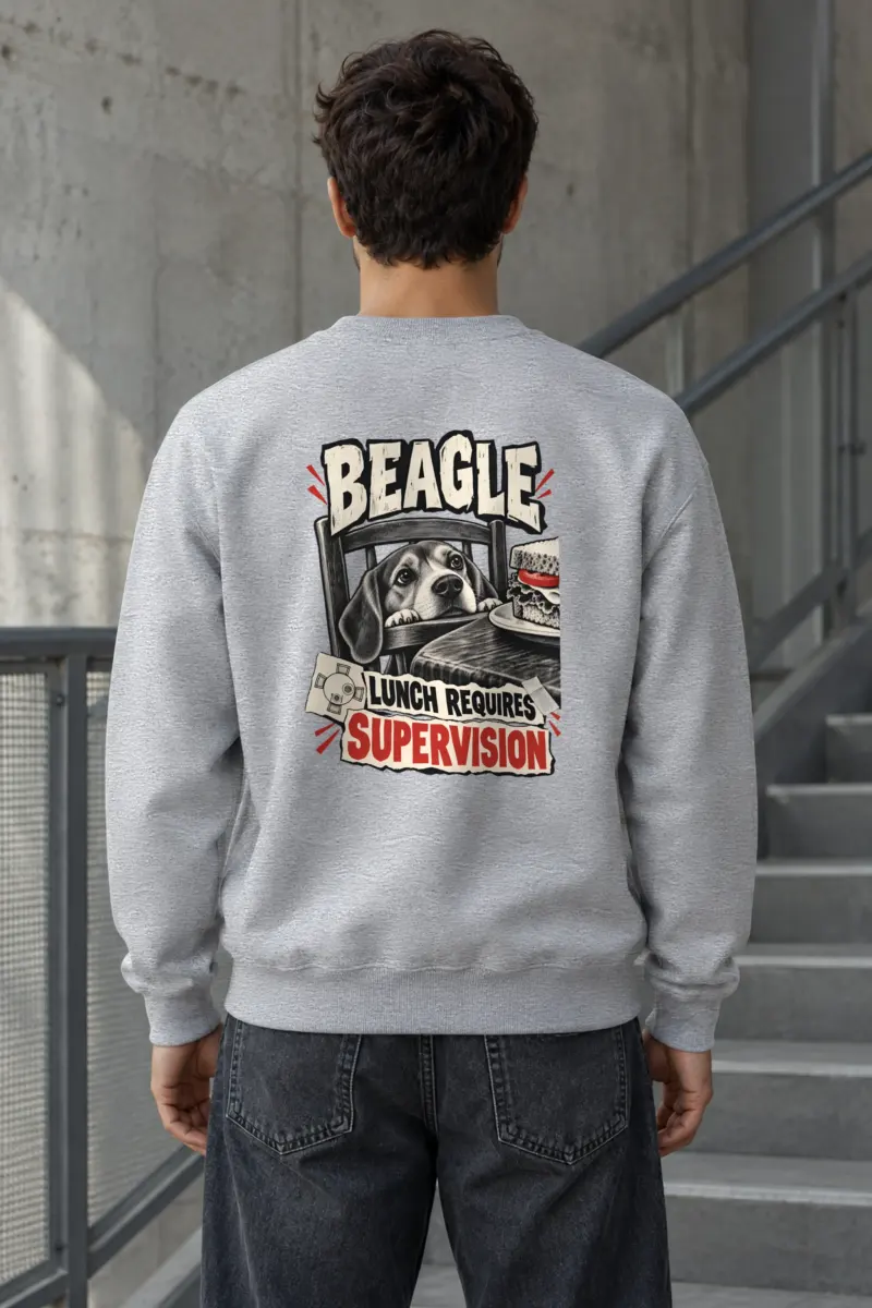 "Beagle Lunch Requires Supervision" Heavy Blend Unisex Crewneck Sweatshirt