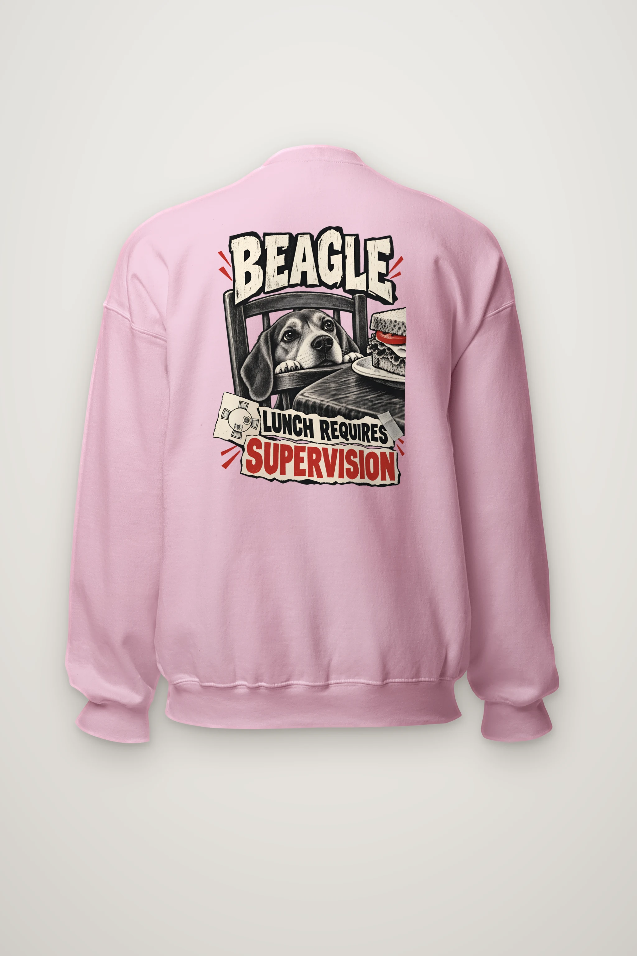"Beagle Lunch Requires Supervision" Heavy Blend Unisex Crewneck Sweatshirt