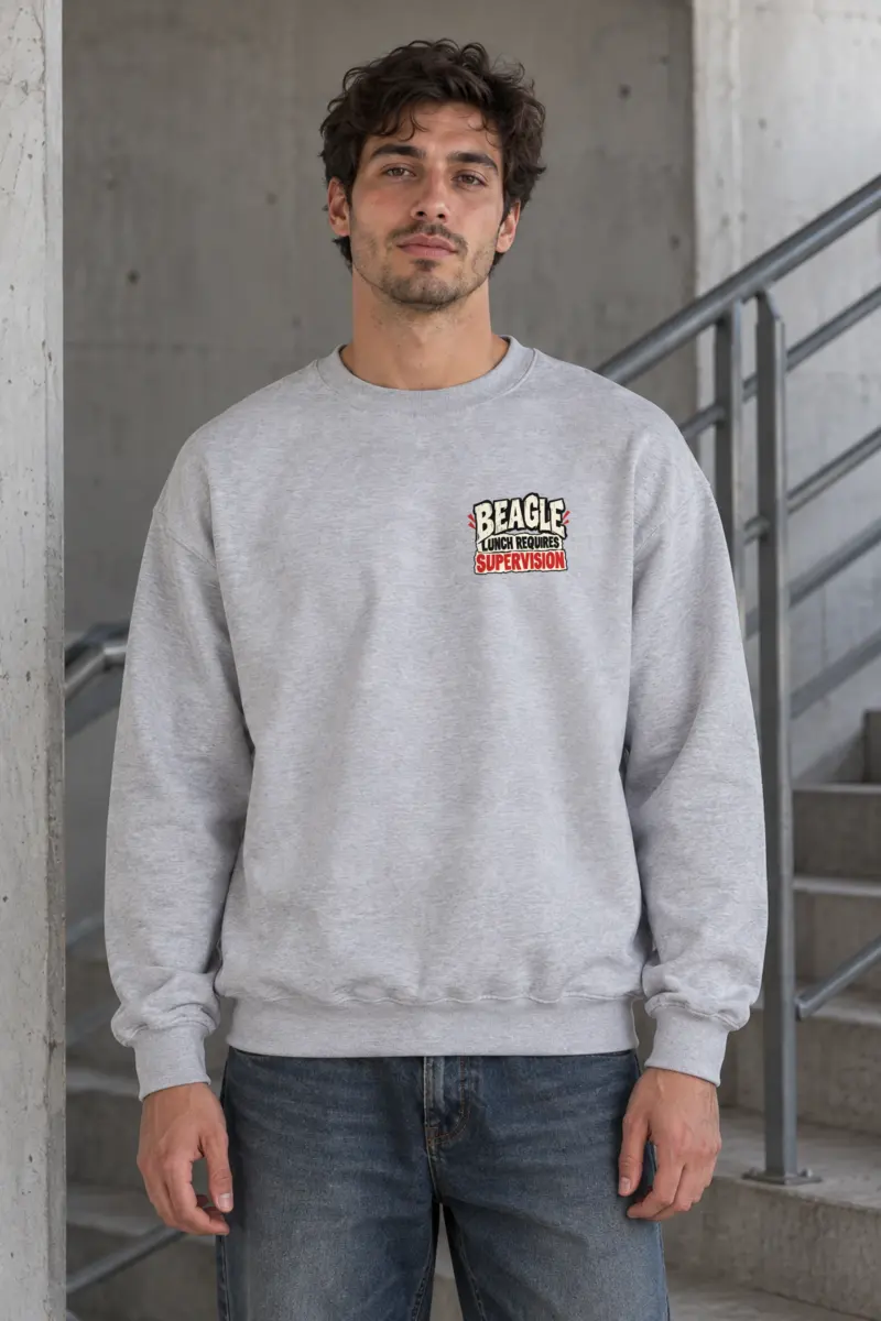 "Beagle Lunch Requires Supervision" Heavy Blend Unisex Crewneck Sweatshirt