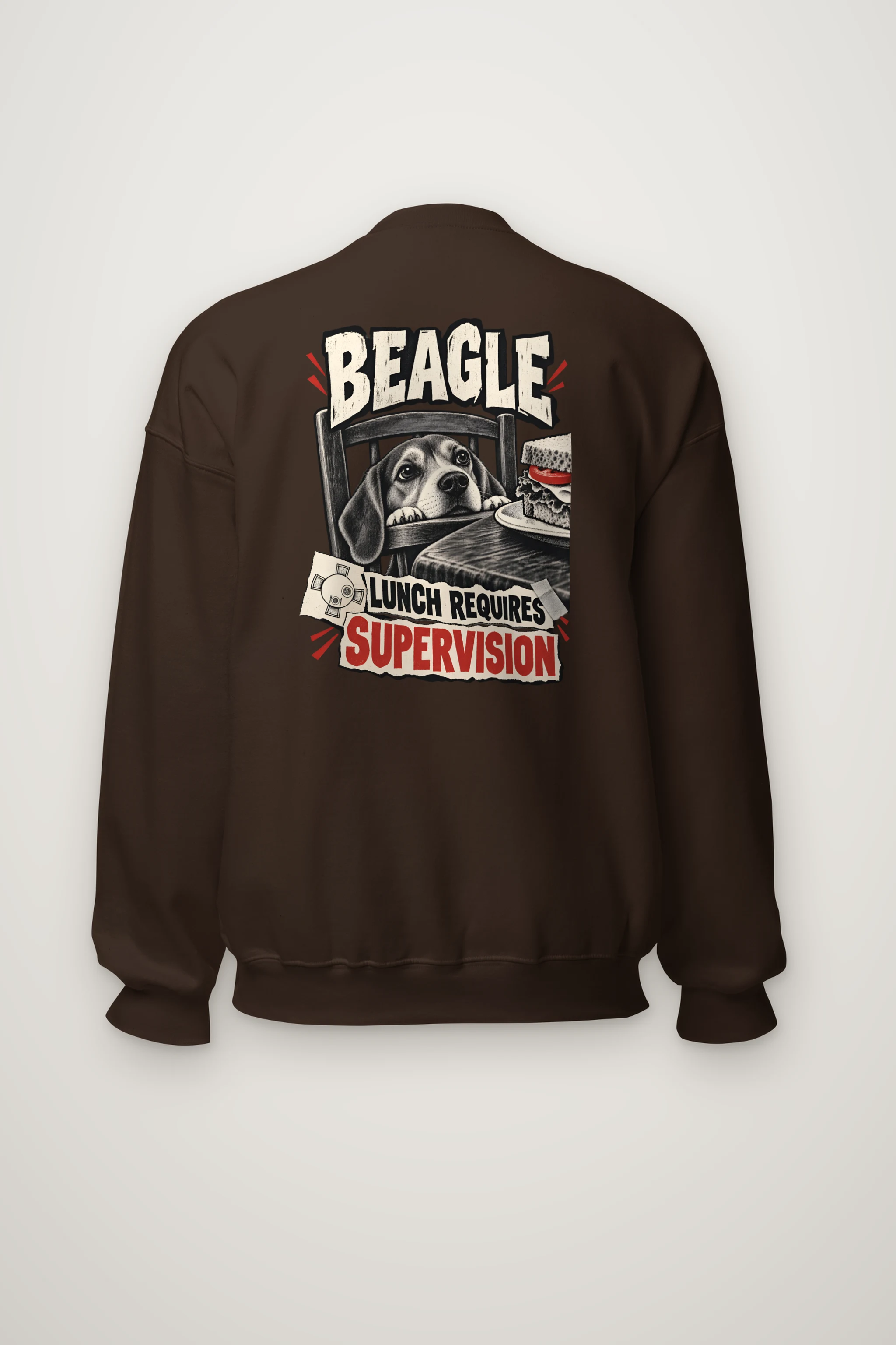 "Beagle Lunch Requires Supervision" Heavy Blend Unisex Crewneck Sweatshirt
