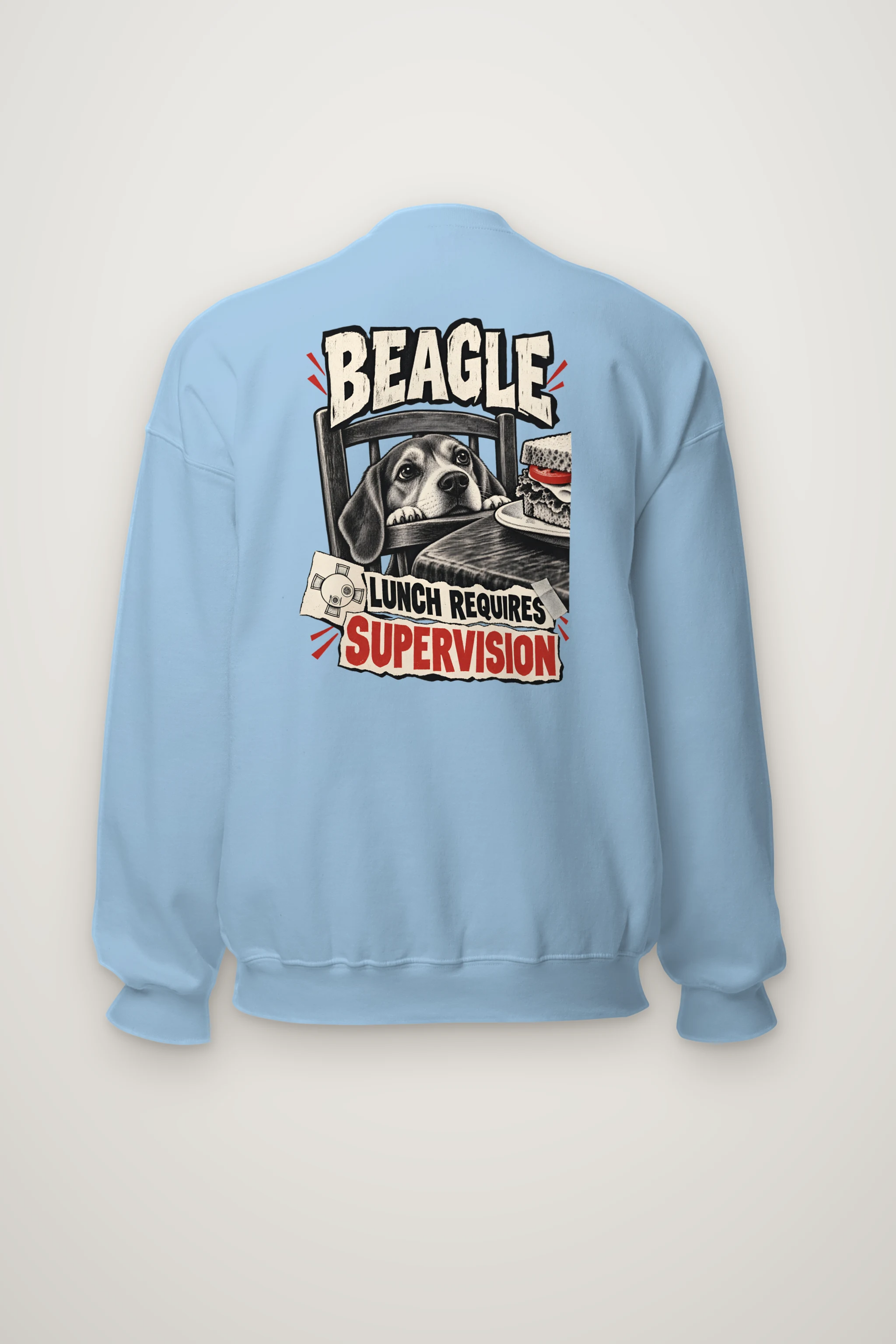 "Beagle Lunch Requires Supervision" Heavy Blend Unisex Crewneck Sweatshirt
