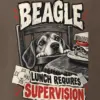 "Beagle Lunch Requires Supervision" Men's Oversized Heavyweight Crewneck T-Shirt
