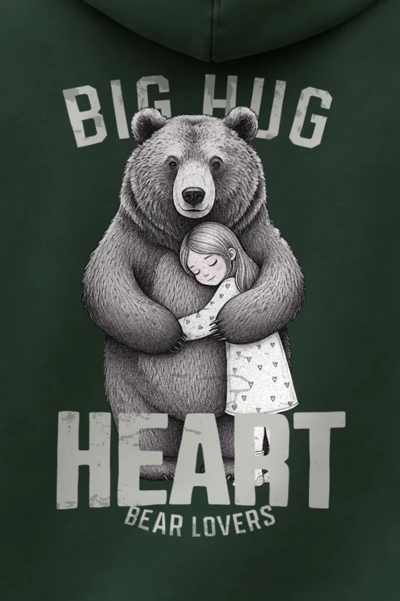 "Bear Hug Heart" 1 Pullover Hoodie - the graphic up close