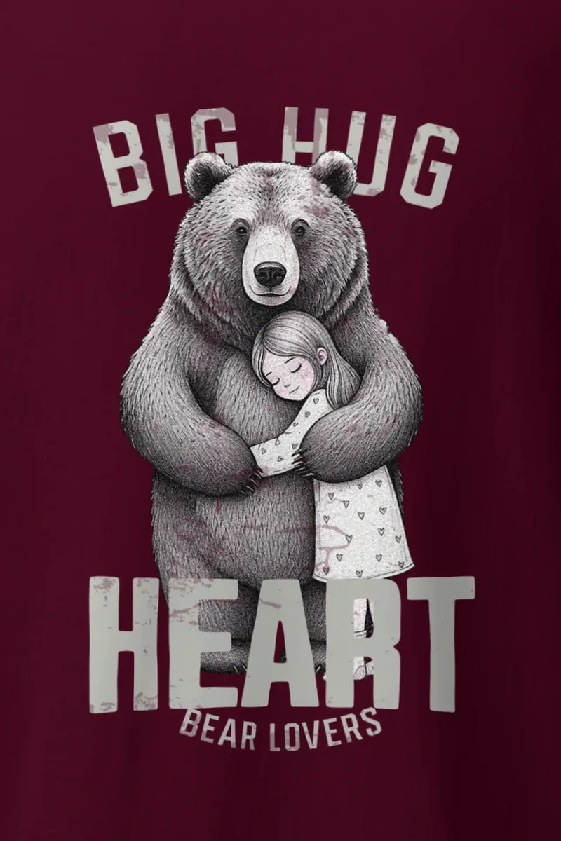 "Bear Hug Heart" Heavyweight Unisex Crewneck T-shirt