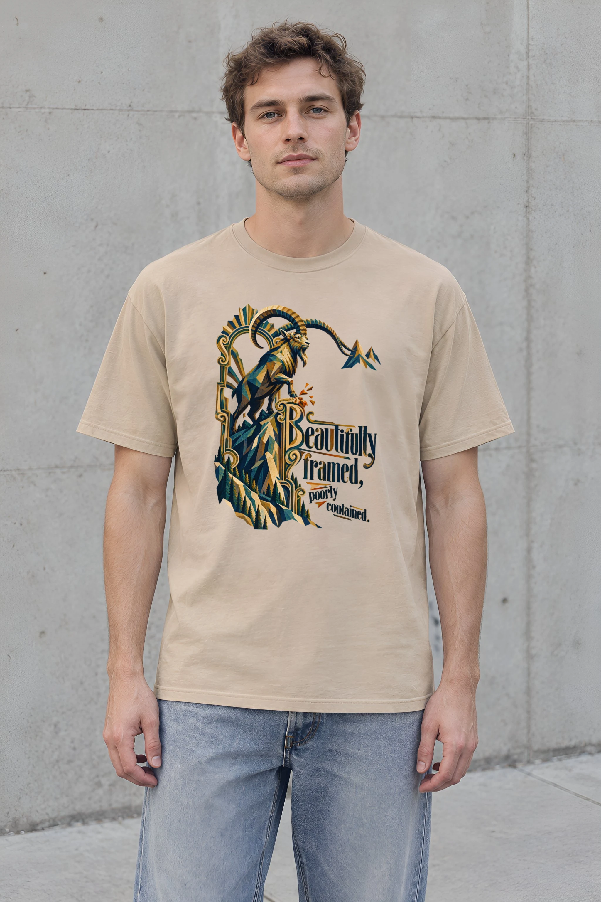 "Beautifully Framed, Poorly Contained" Heavyweight Unisex Crewneck T-shirt