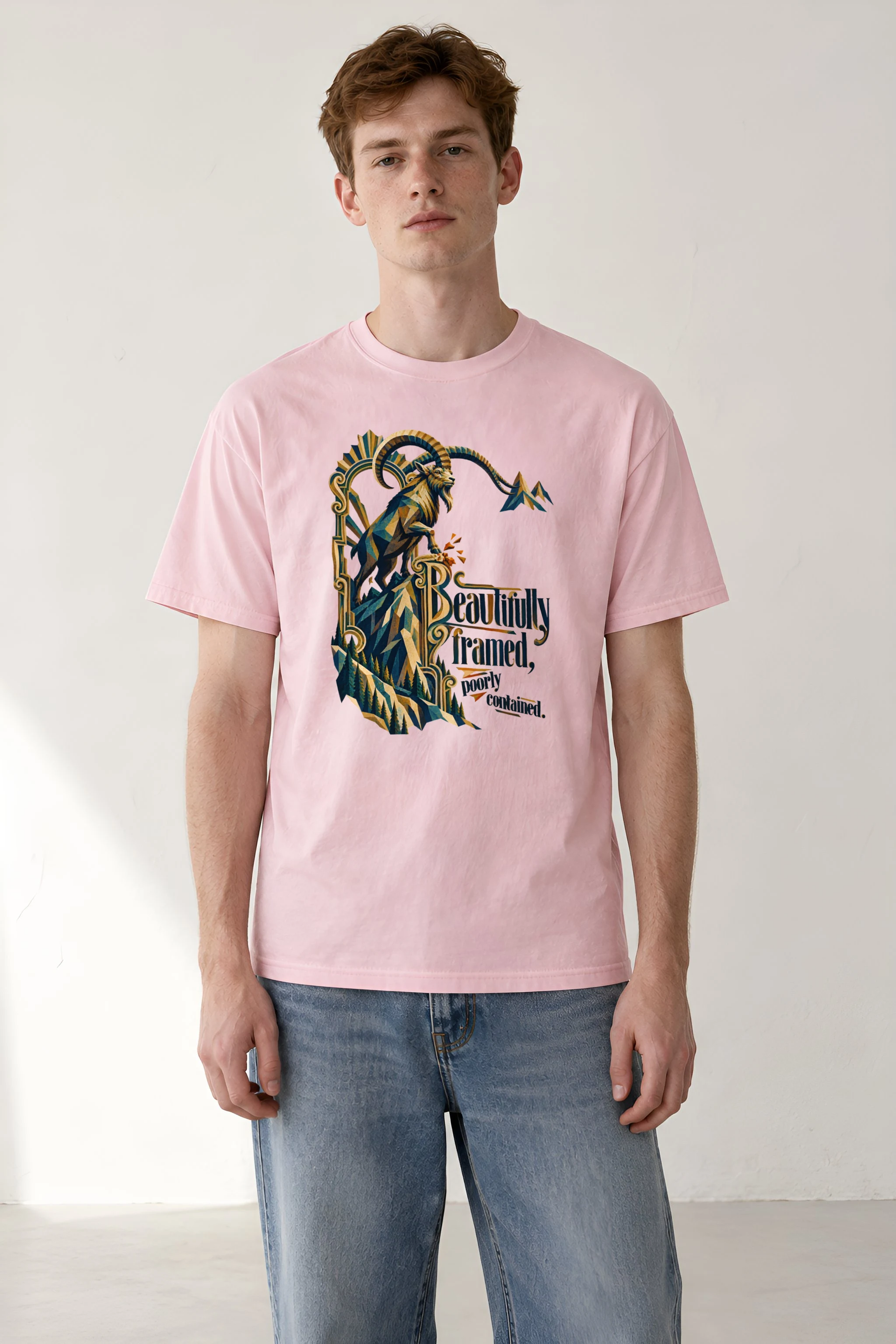 "Beautifully Framed, Poorly Contained" Heavyweight Unisex Crewneck T-shirt