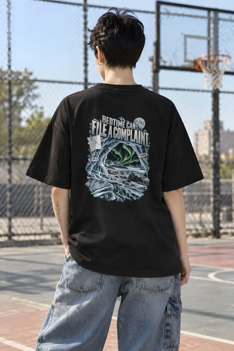 "Bedtime Can File a Complaint" Unisex Oversized Heavyweight Crewneck T-Shirt