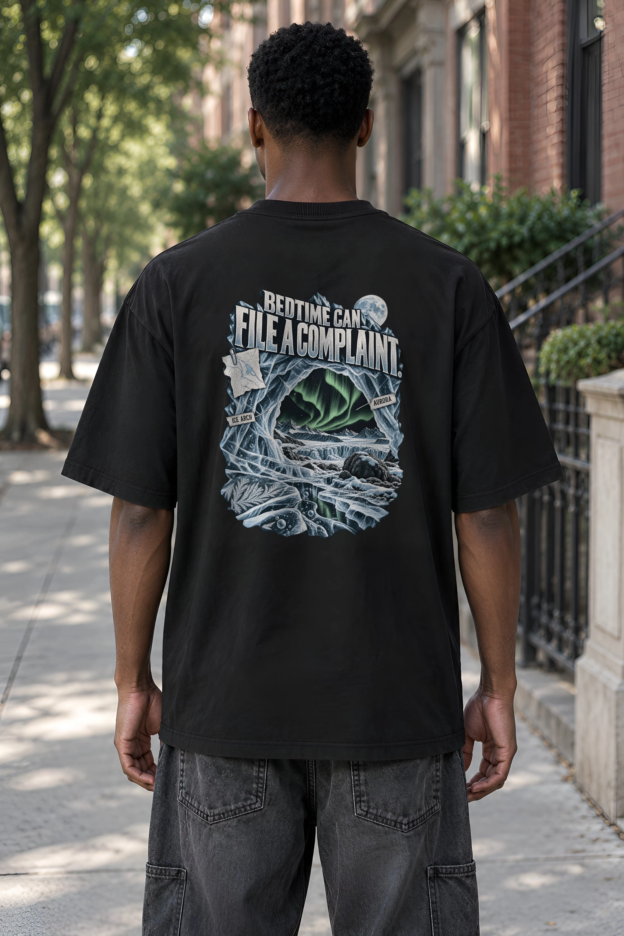 "Bedtime Can File a Complaint" Men's Oversized Heavyweight Crewneck T-Shirt