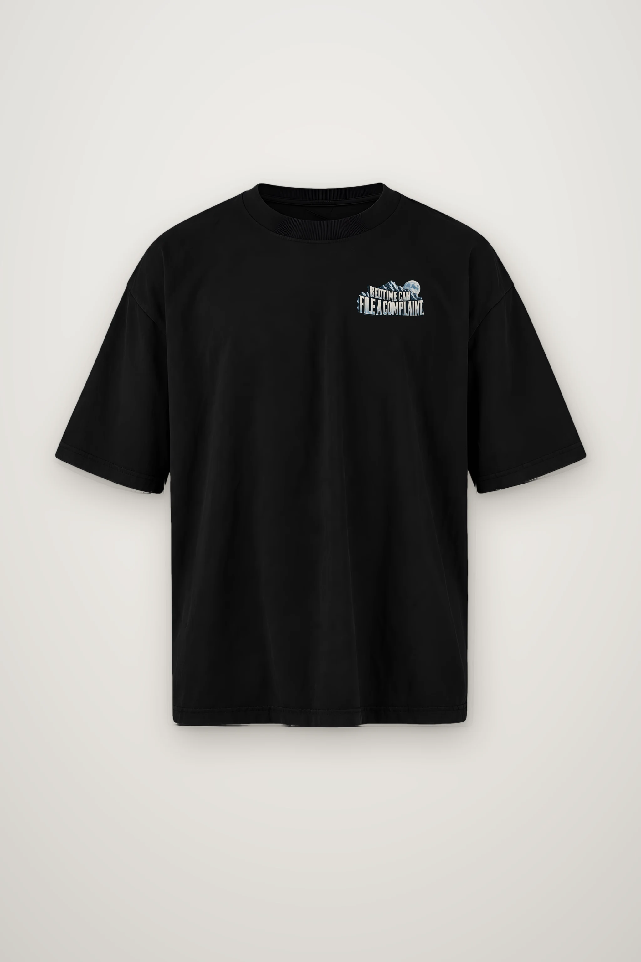"Bedtime Can File a Complaint" Men's Oversized Heavyweight Crewneck T-Shirt