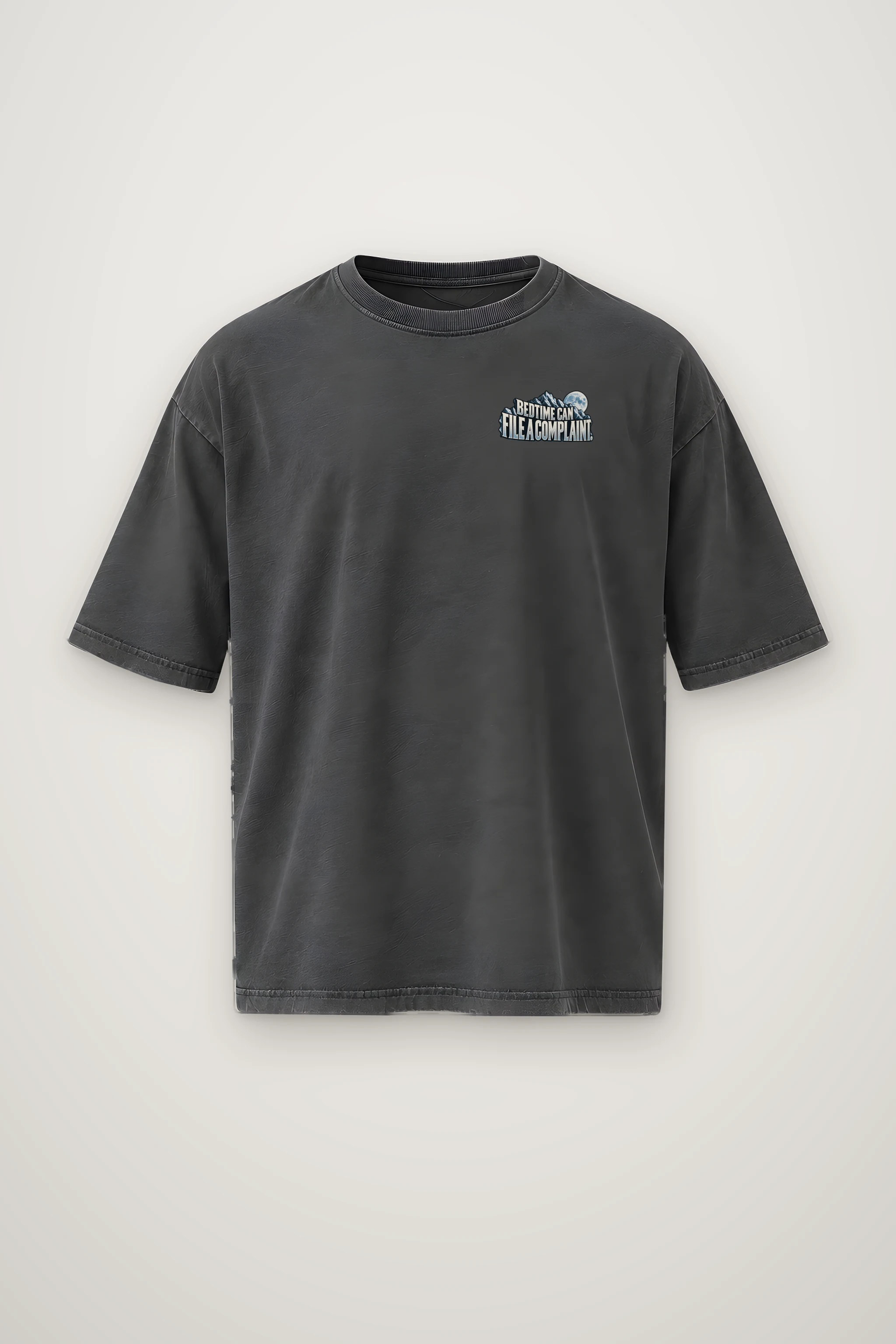 "Bedtime Can File a Complaint" Men's Oversized Heavyweight Crewneck T-Shirt