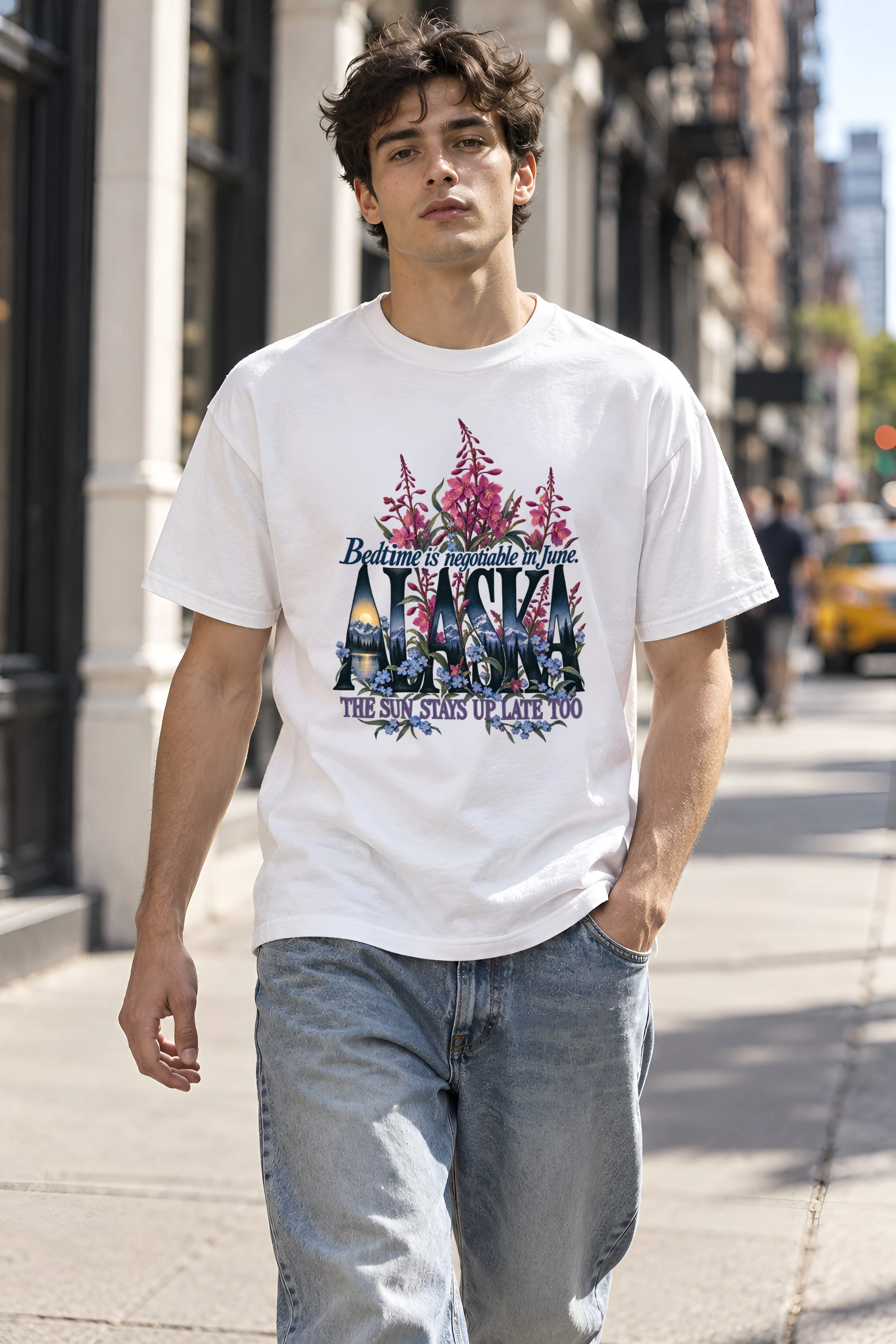 "Bedtime Is Negotiable in June" Heavyweight Unisex Crewneck T-shirt
