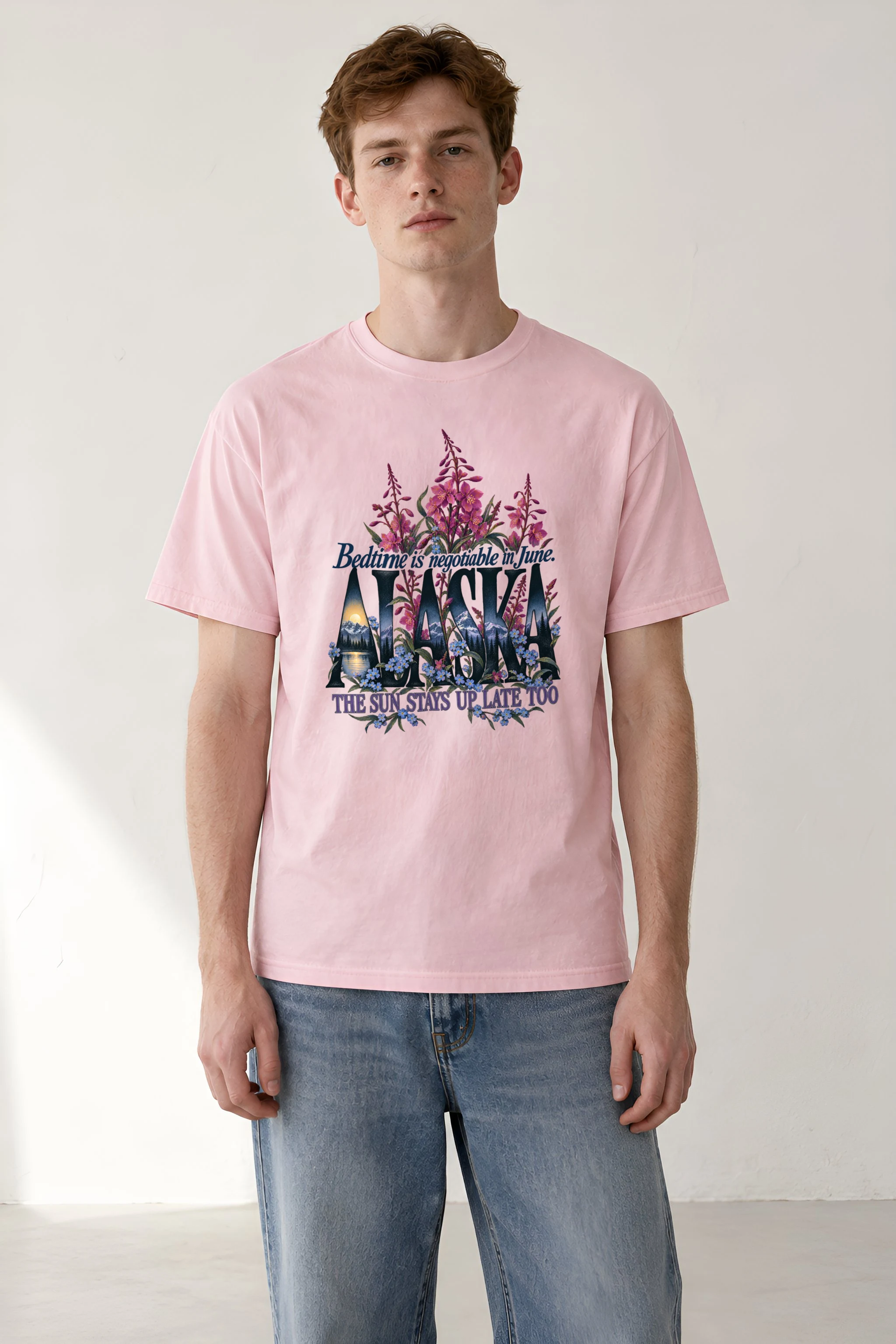 "Bedtime Is Negotiable in June" Heavyweight Unisex Crewneck T-shirt