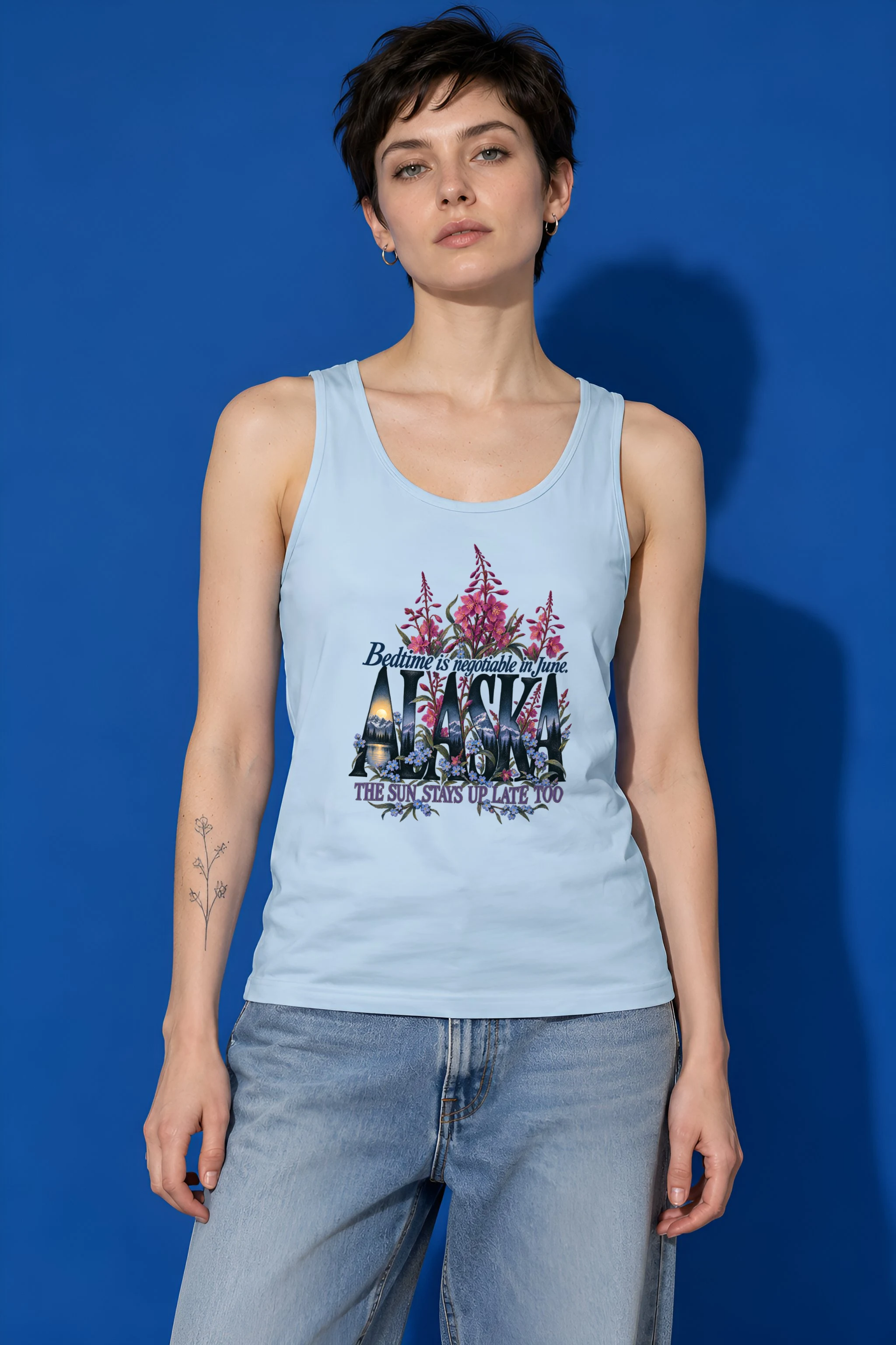 "Bedtime Is Negotiable in June" Unisex Jersey Tank