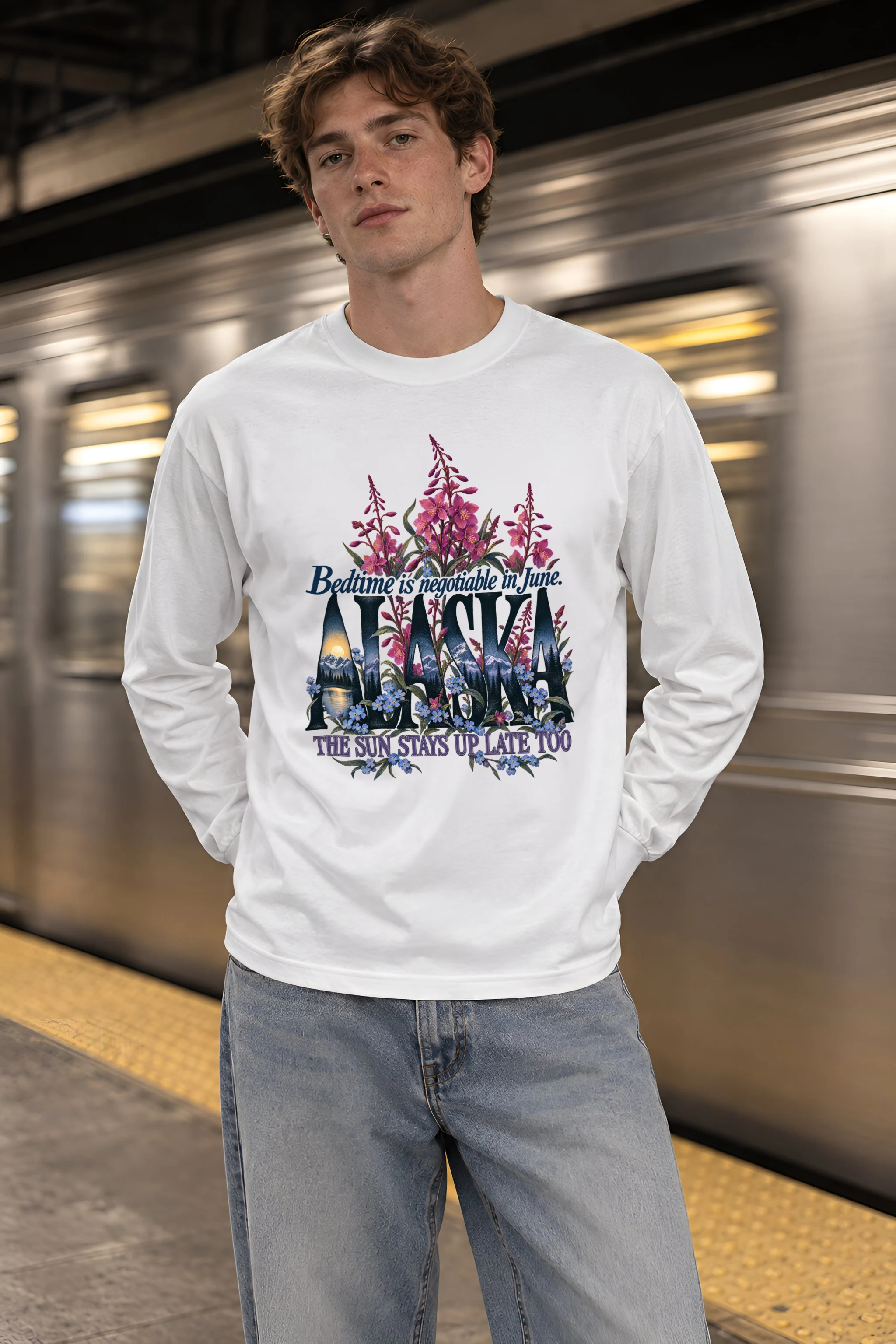 "Bedtime Is Negotiable in June" Unisex Longsleeve T-shirt