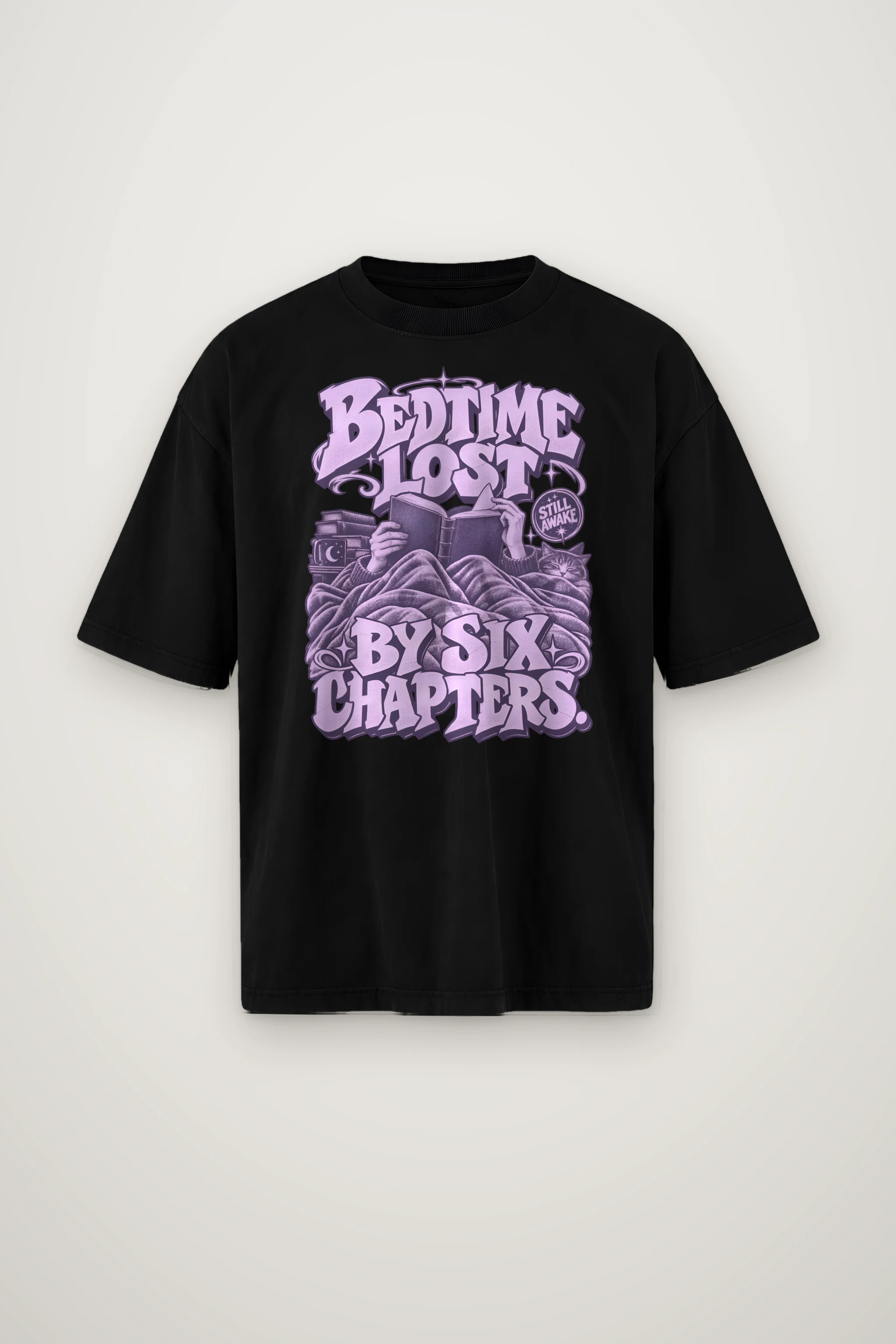 "Bedtime Lost" Men's Oversized Heavyweight Crewneck T-Shirt