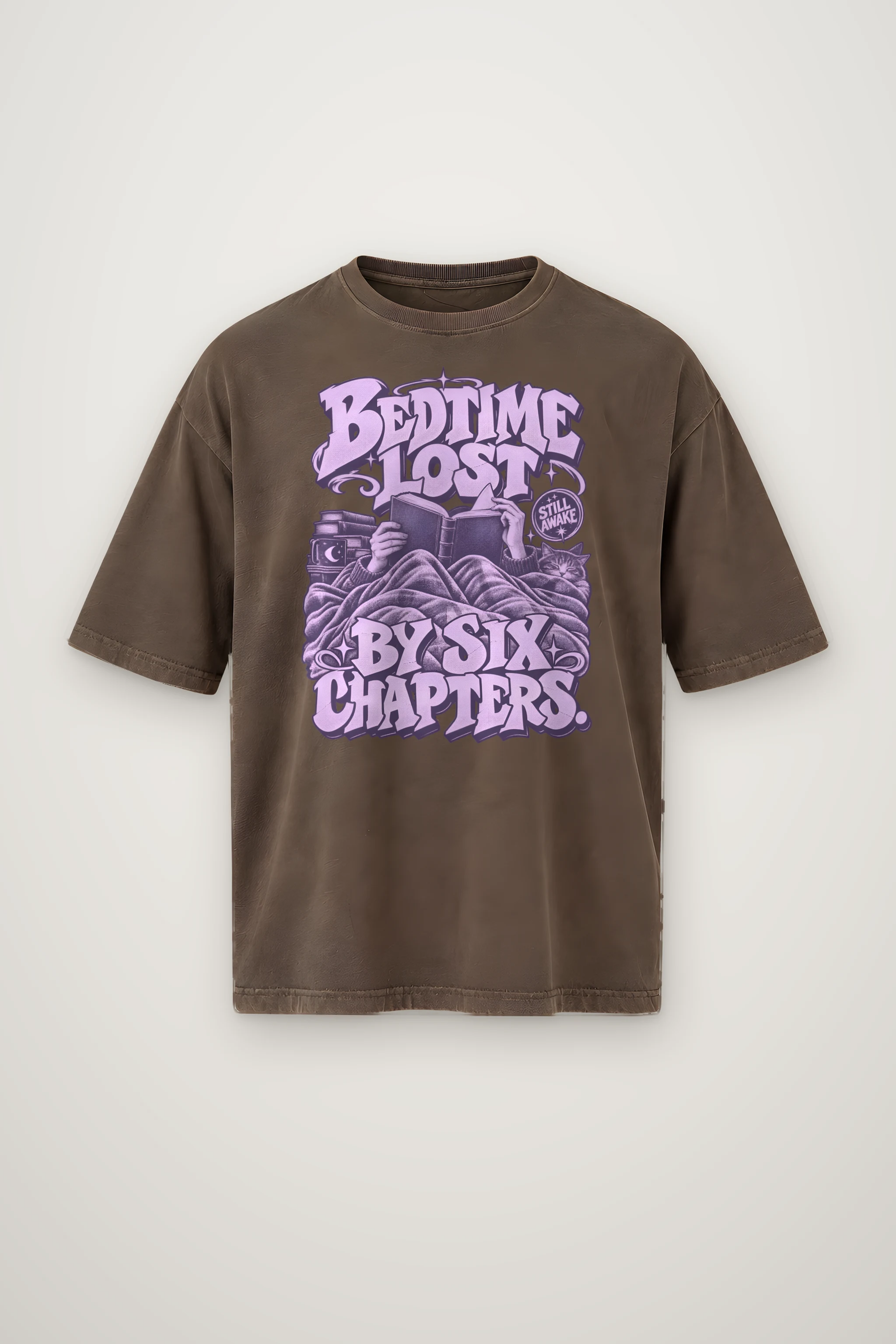 "Bedtime Lost" Men's Oversized Heavyweight Crewneck T-Shirt