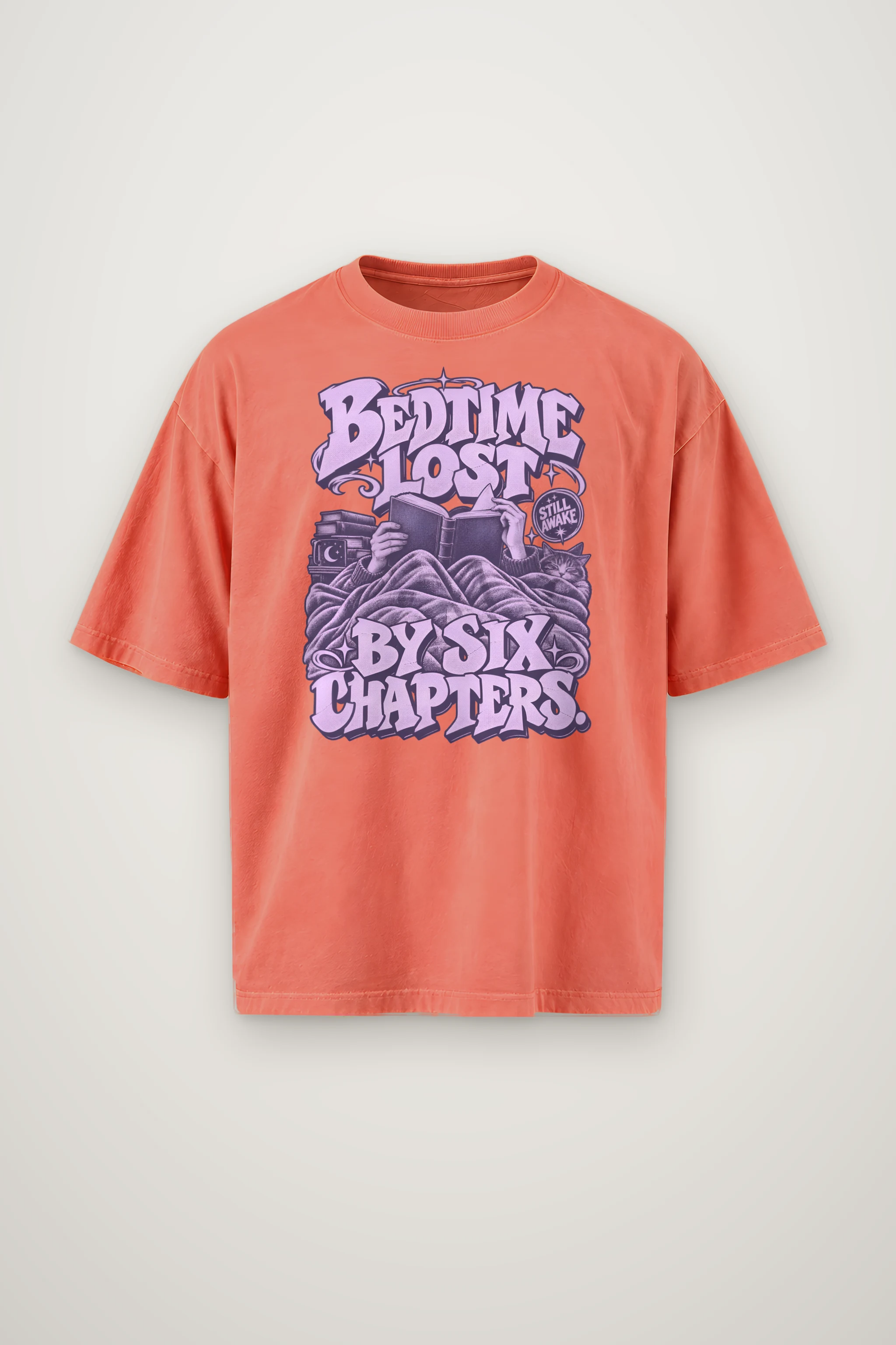 "Bedtime Lost" Men's Oversized Heavyweight Crewneck T-Shirt