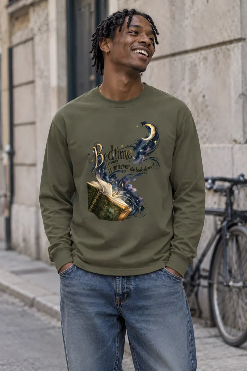 “Bedtime Whenever The Book Allows” Unisex Longsleeve T-shirt