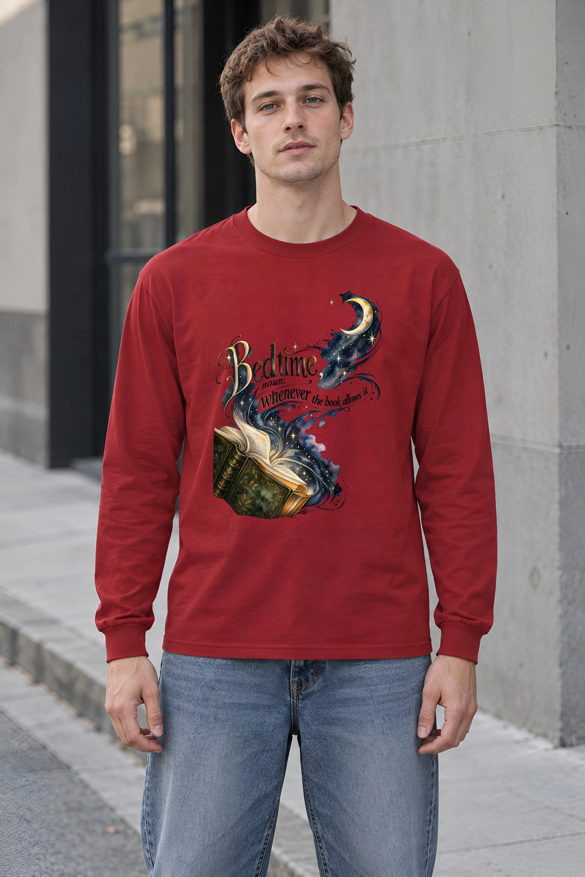 "Bedtime Whenever The Book Allows" Unisex Longsleeve T-shirt