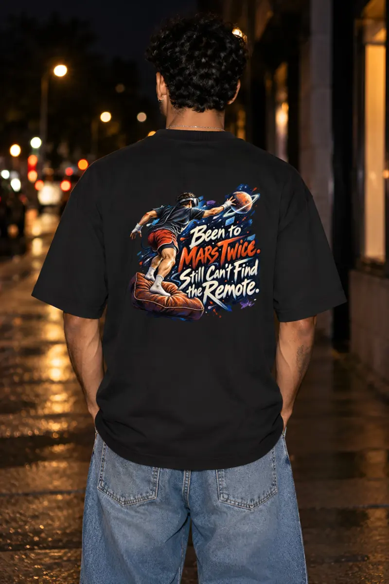 "Been to Mars Twice" Unisex Oversized Heavyweight Crewneck T-Shirt