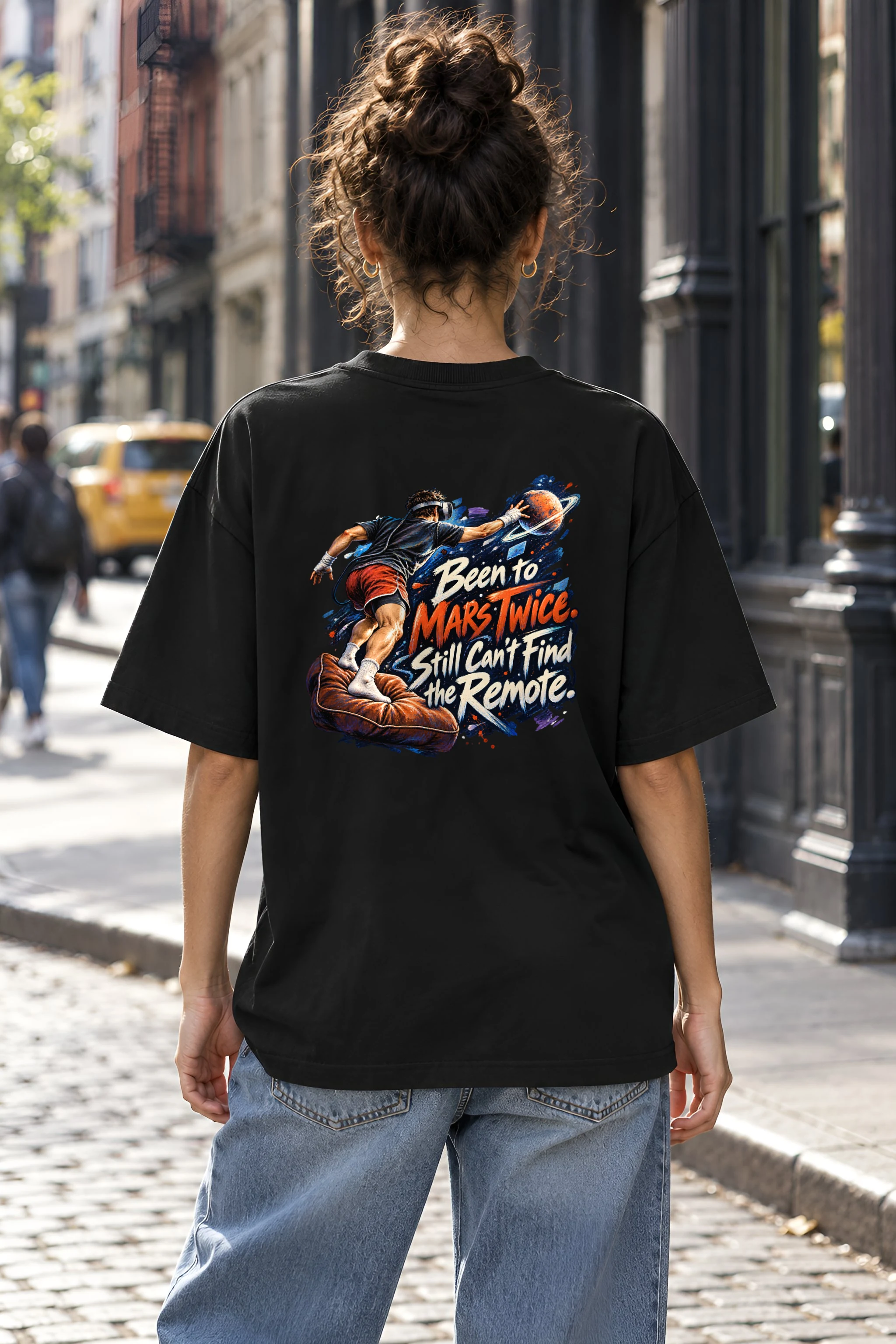 "Been to Mars Twice" Unisex Oversized Heavyweight Crewneck T-Shirt