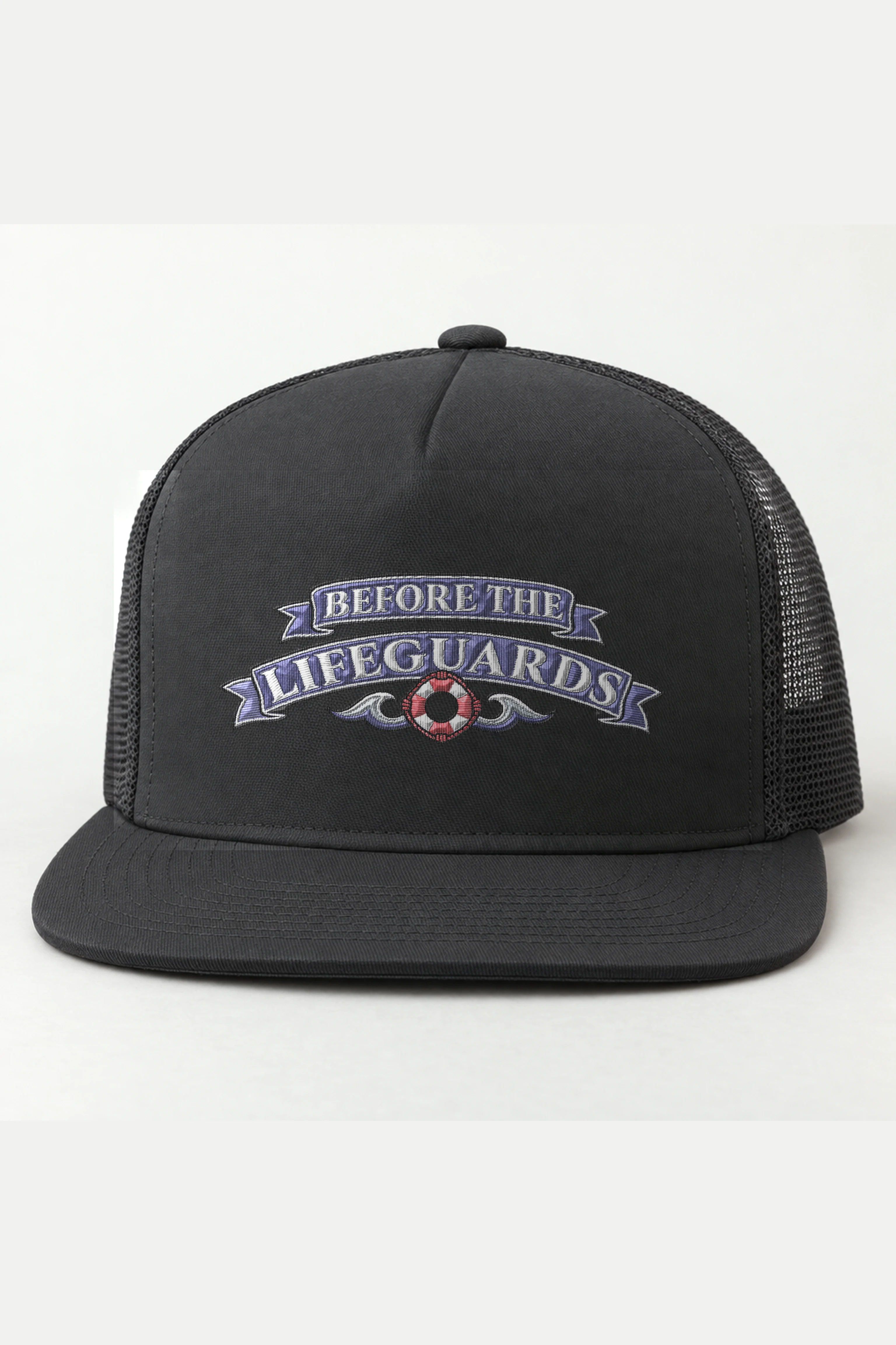 "Before the Lifeguards" 5 Panel Trucker Cap · Embroidered