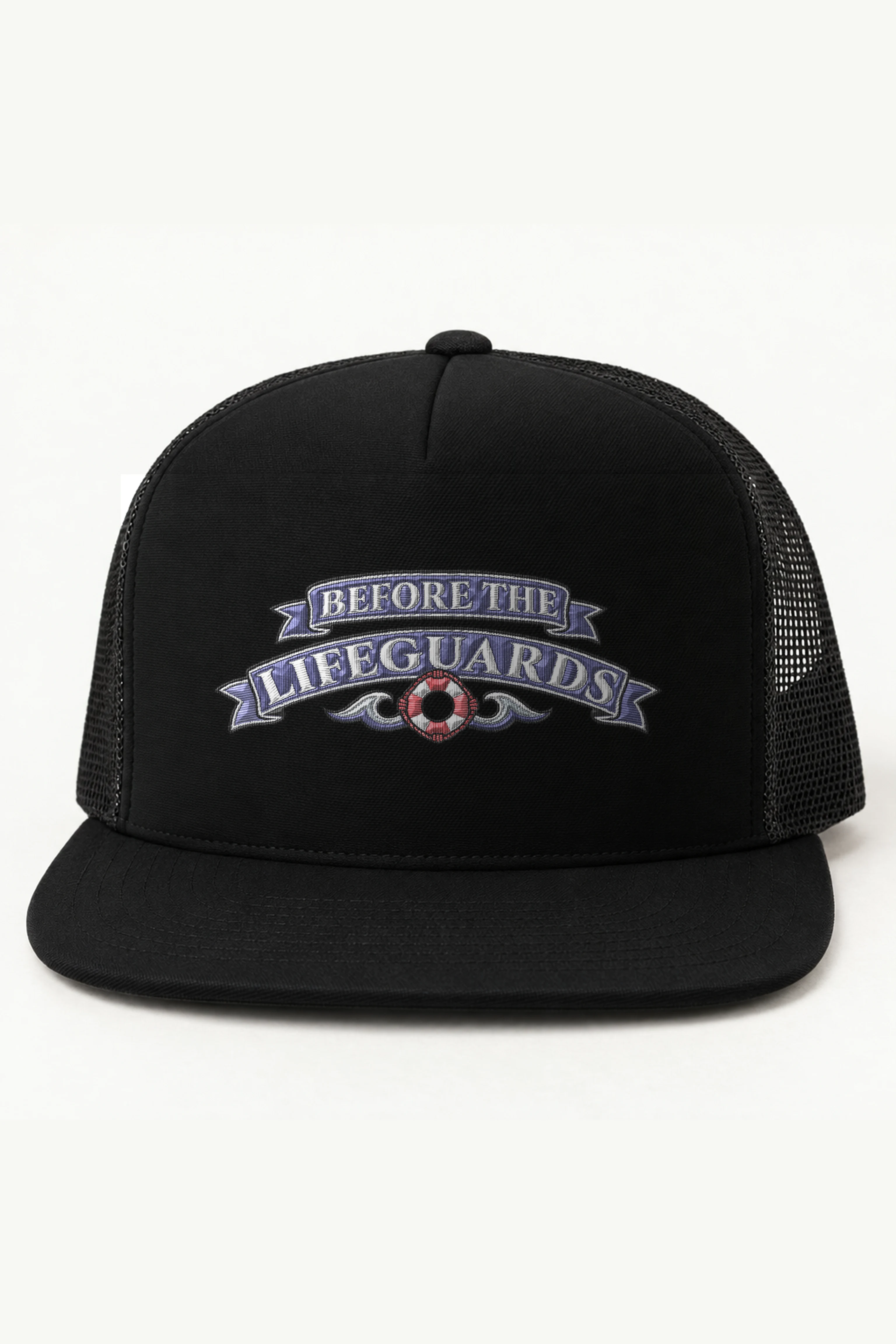 "Before the Lifeguards" 5 Panel Trucker Cap · Embroidered