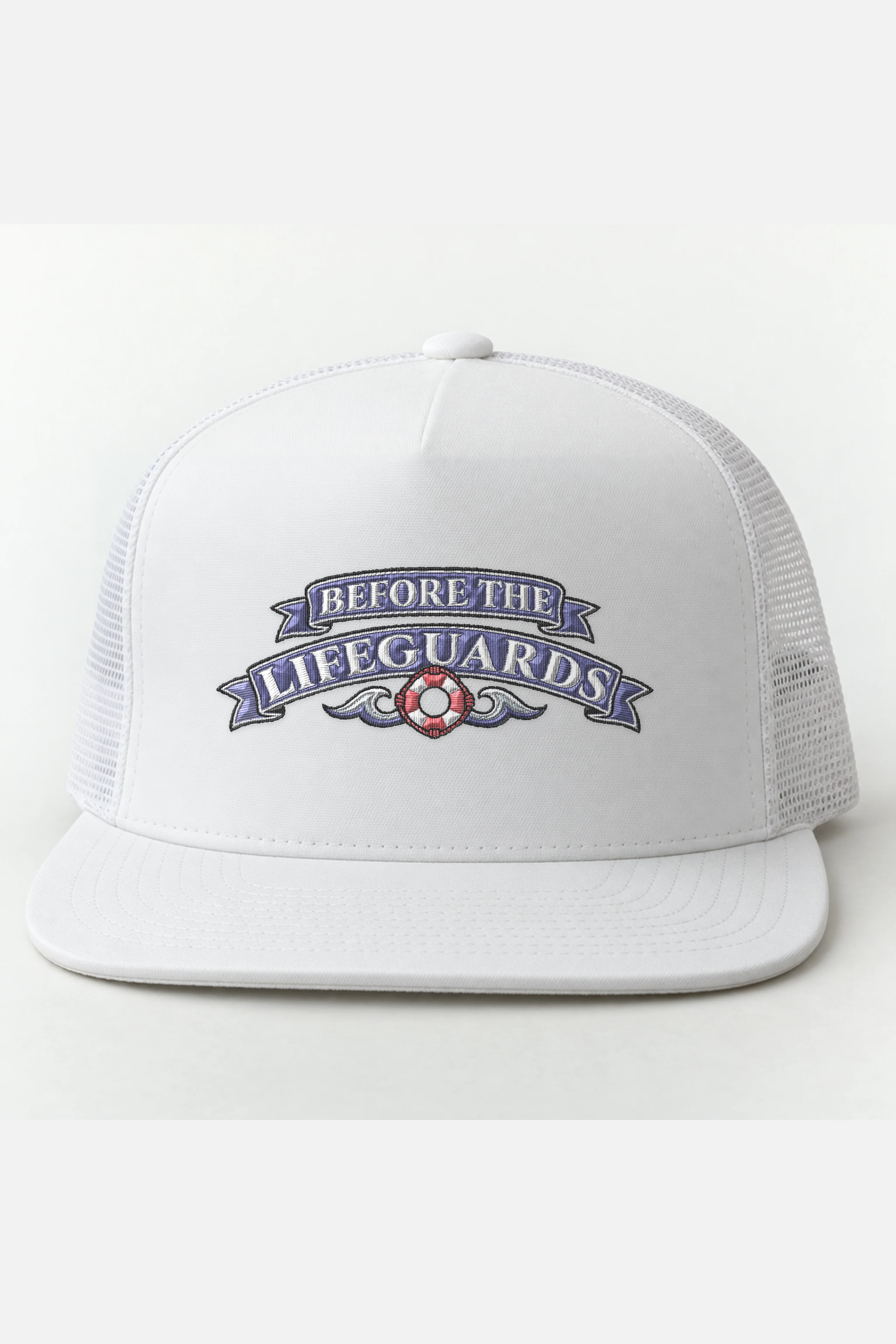 "Before the Lifeguards" 5 Panel Trucker Cap · Embroidered