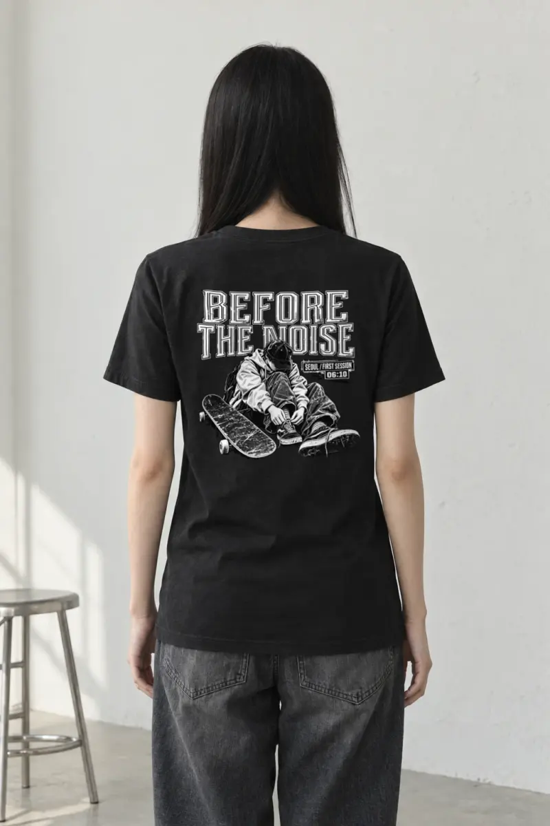 "Before the Noise" Heavyweight Unisex Crewneck T-shirt