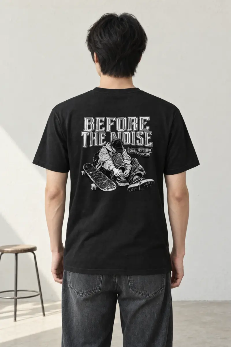 "Before the Noise" Heavyweight Unisex Crewneck T-shirt