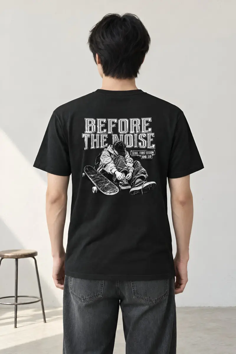 "Before the Noise" Heavyweight Unisex Crewneck T-shirt