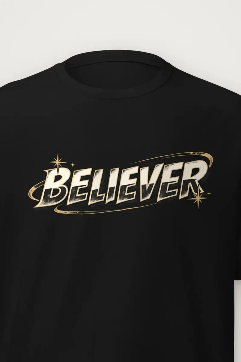 "Believer Starburst" Heavyweight Unisex Crewneck T-shirt