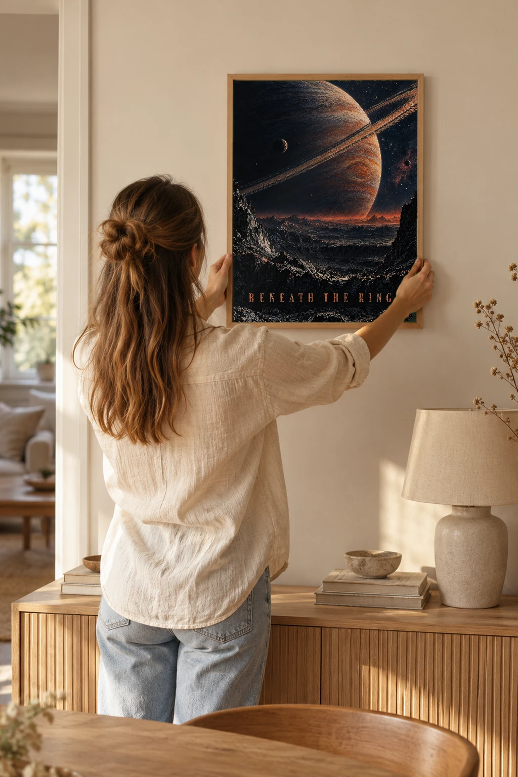 "Beneath the Rings" Premium Wooden Framed Poster
