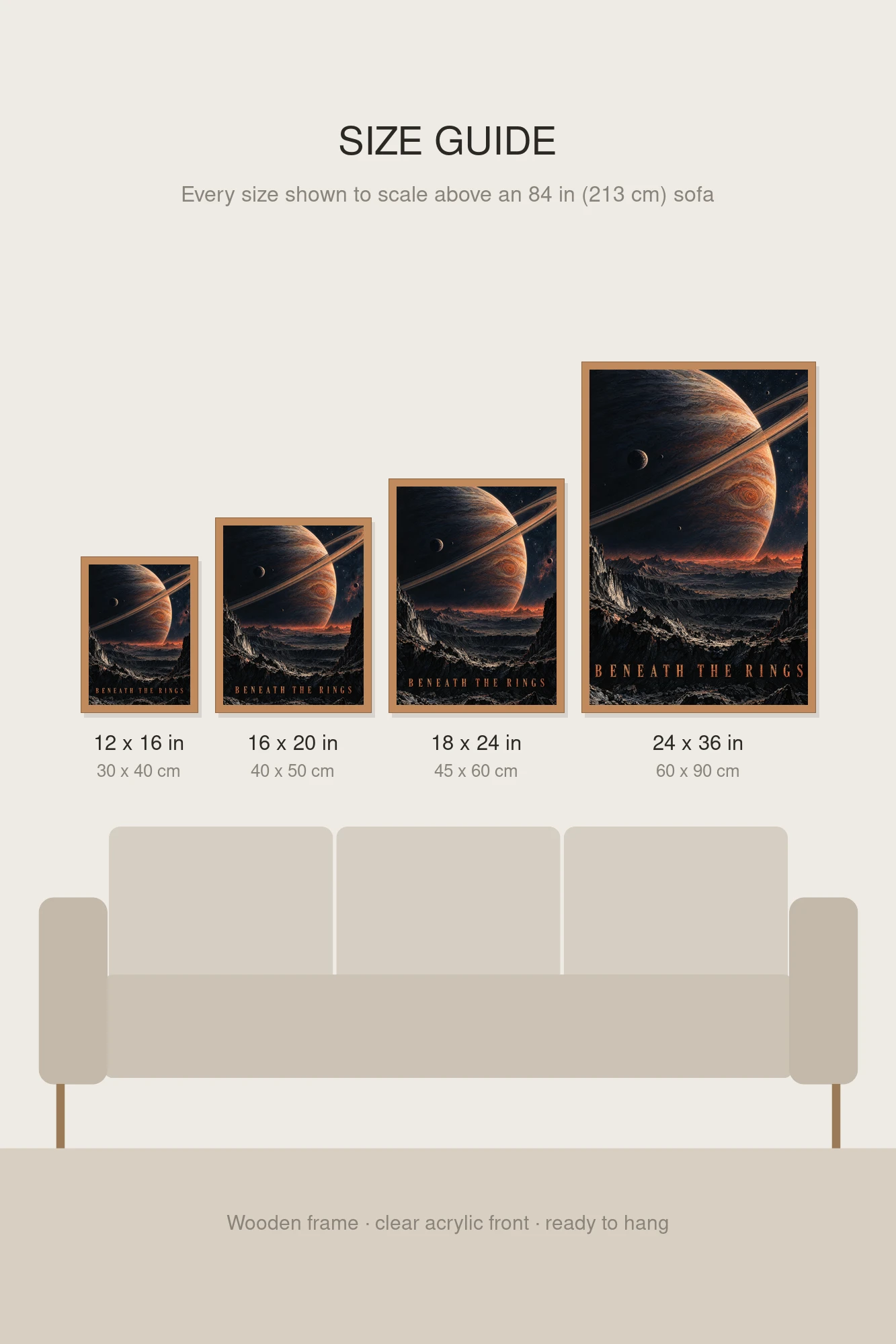 "Beneath the Rings" Premium Wooden Framed Poster
