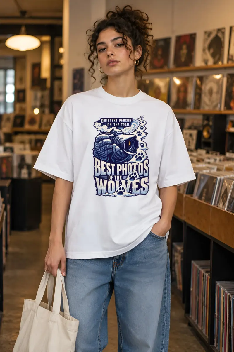"Best Photos of the Wolves" Unisex Oversized Heavyweight Crewneck T-Shirt