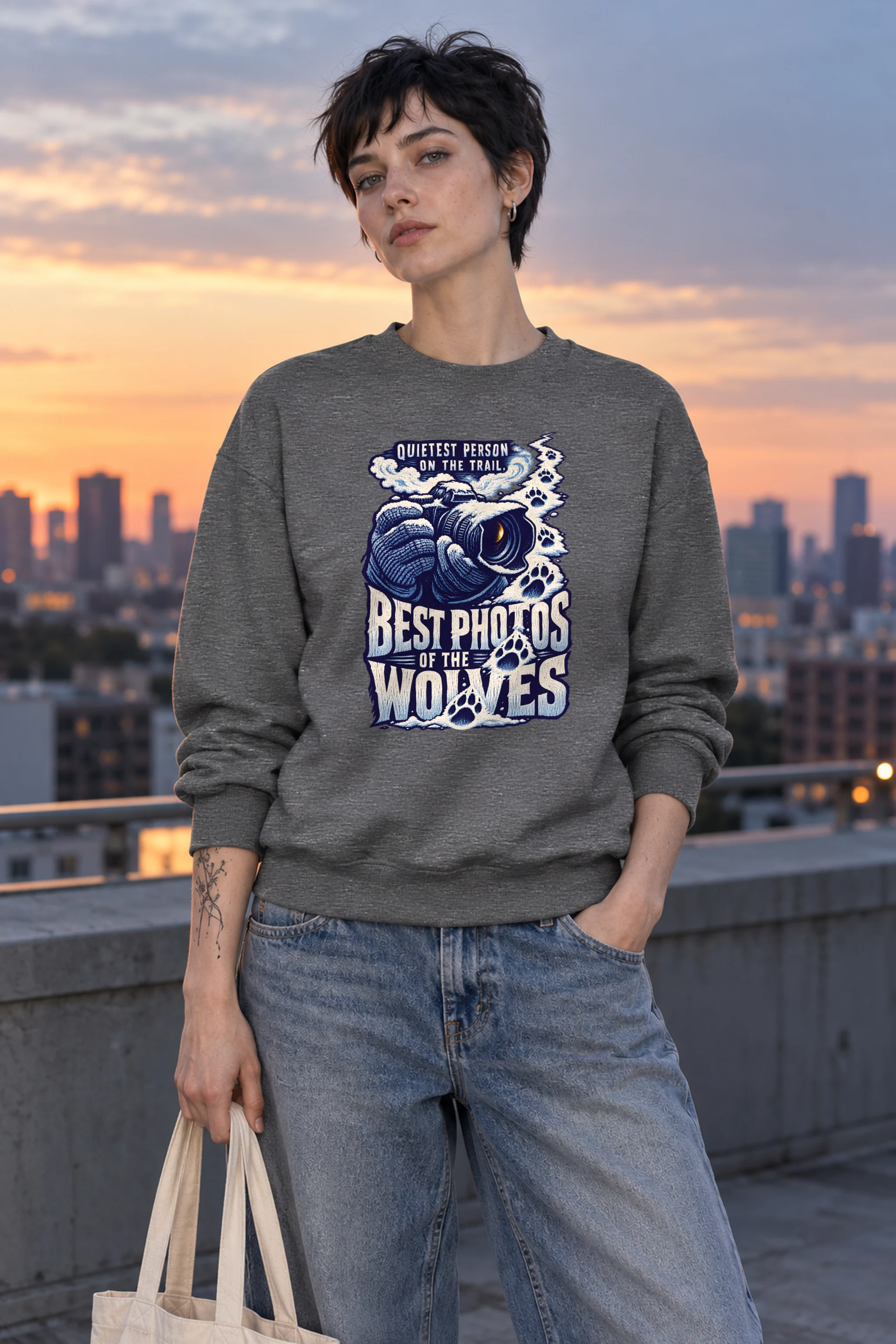 "Best Photos Of Wolves" 1 Crewneck Sweatshirt