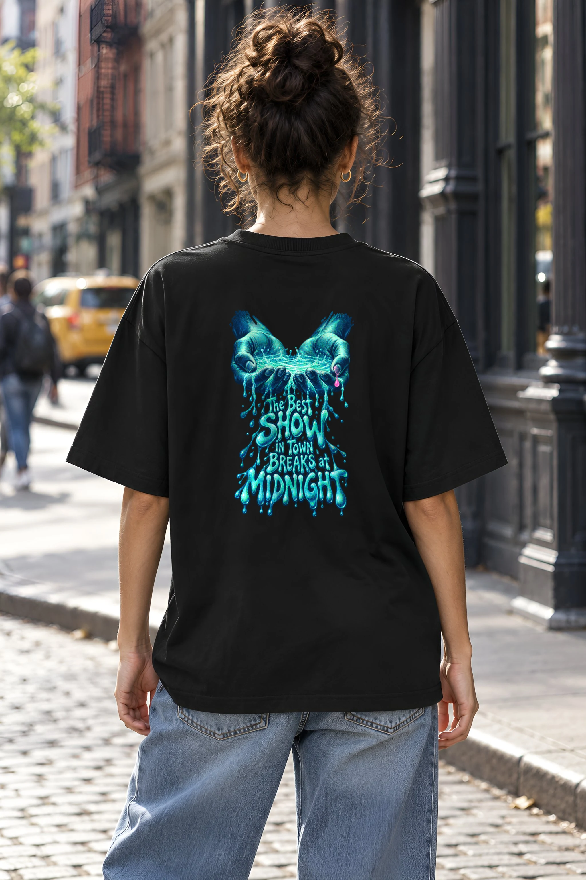 "Best Show Breaks at Midnight" Unisex Oversized Heavyweight Crewneck T-Shirt