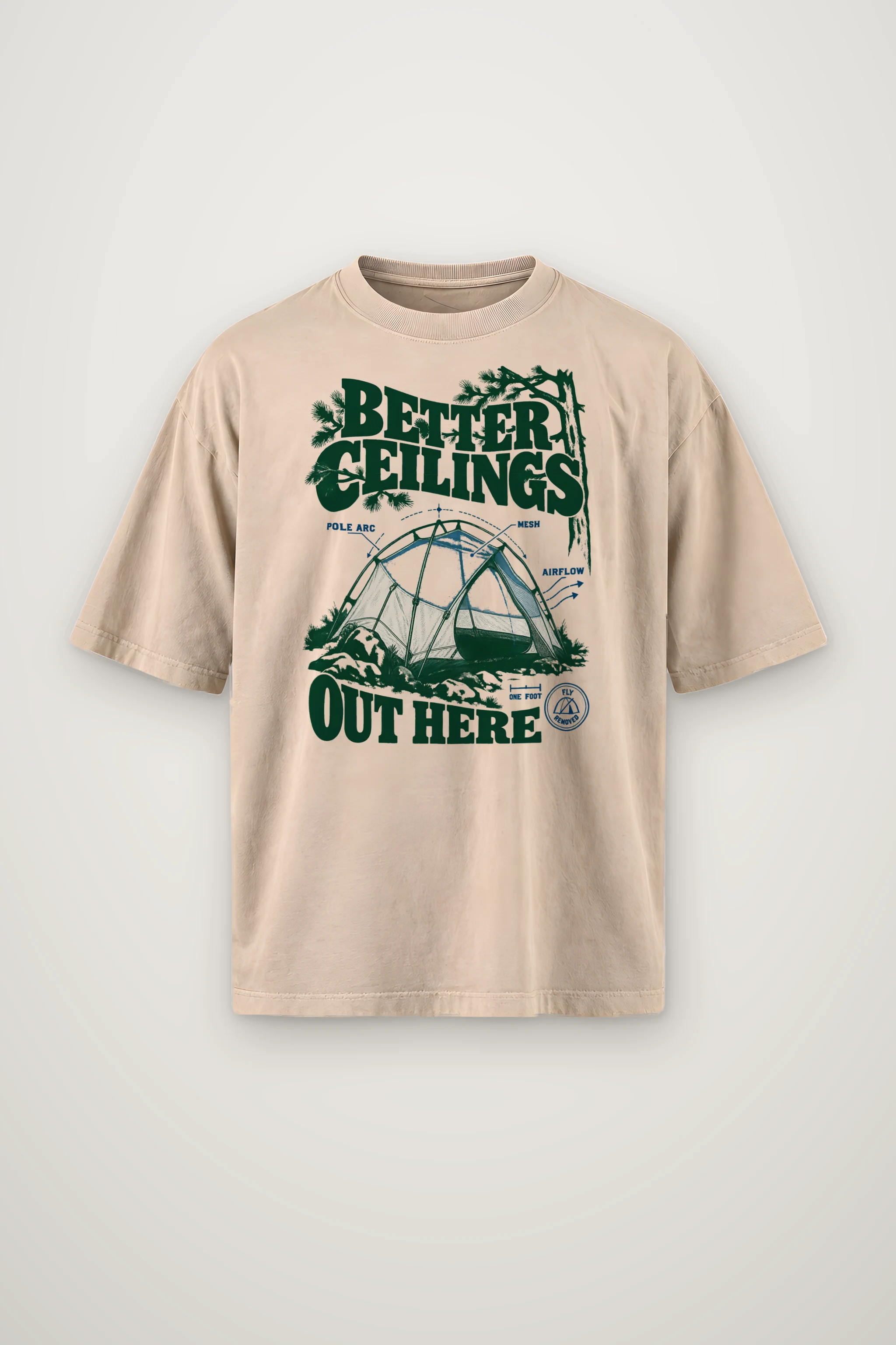 "Better Ceilings Out Here" Men's Oversized Heavyweight Crewneck T-Shirt