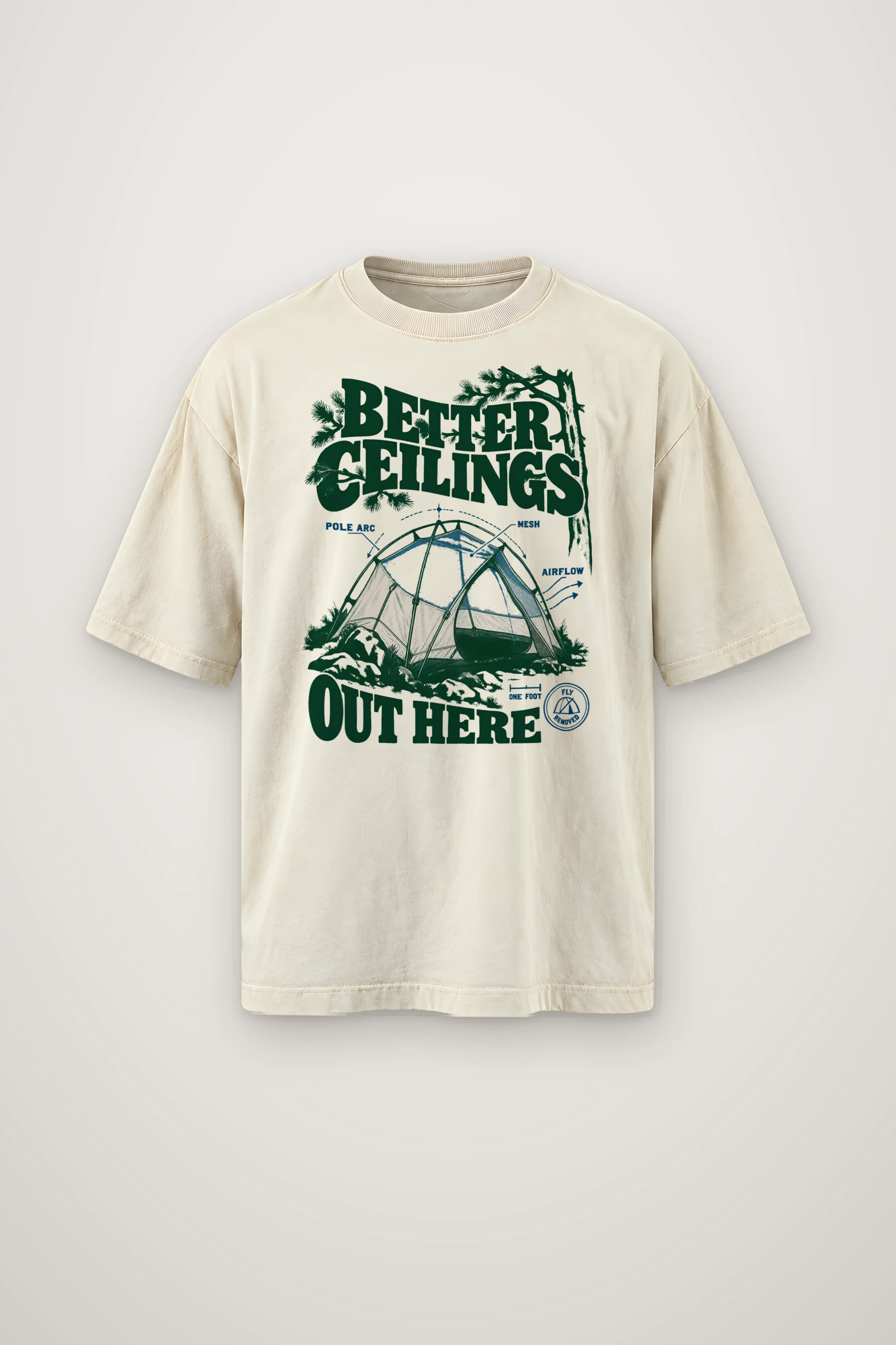 "Better Ceilings Out Here" Men's Oversized Heavyweight Crewneck T-Shirt